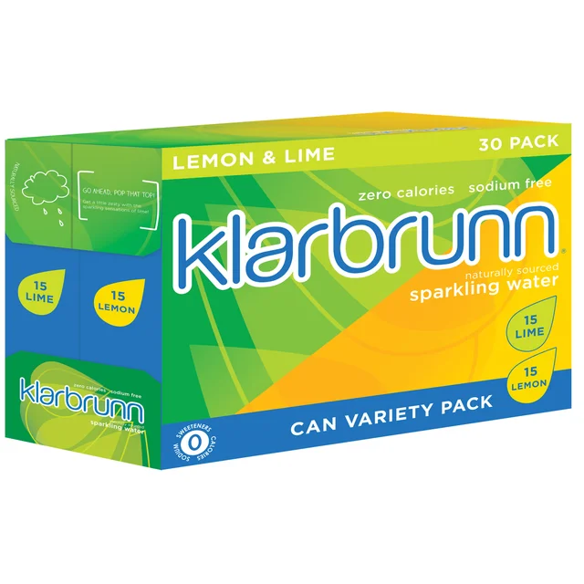 Klarbrunn Sparkling Water, Variety Pack, 12 oz, 30-count