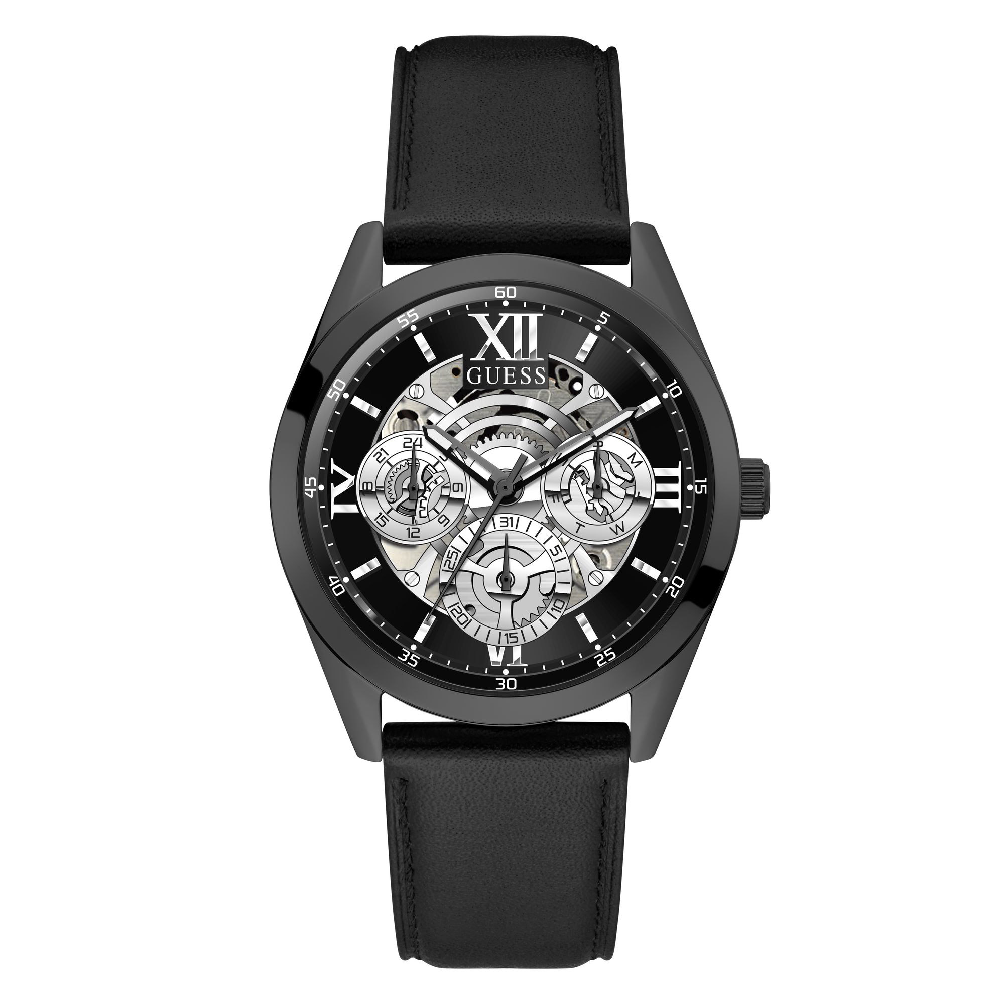Guess Analog Multifunction Black Dial Black Mesh Bracelet Watch for Men - GW0368G3