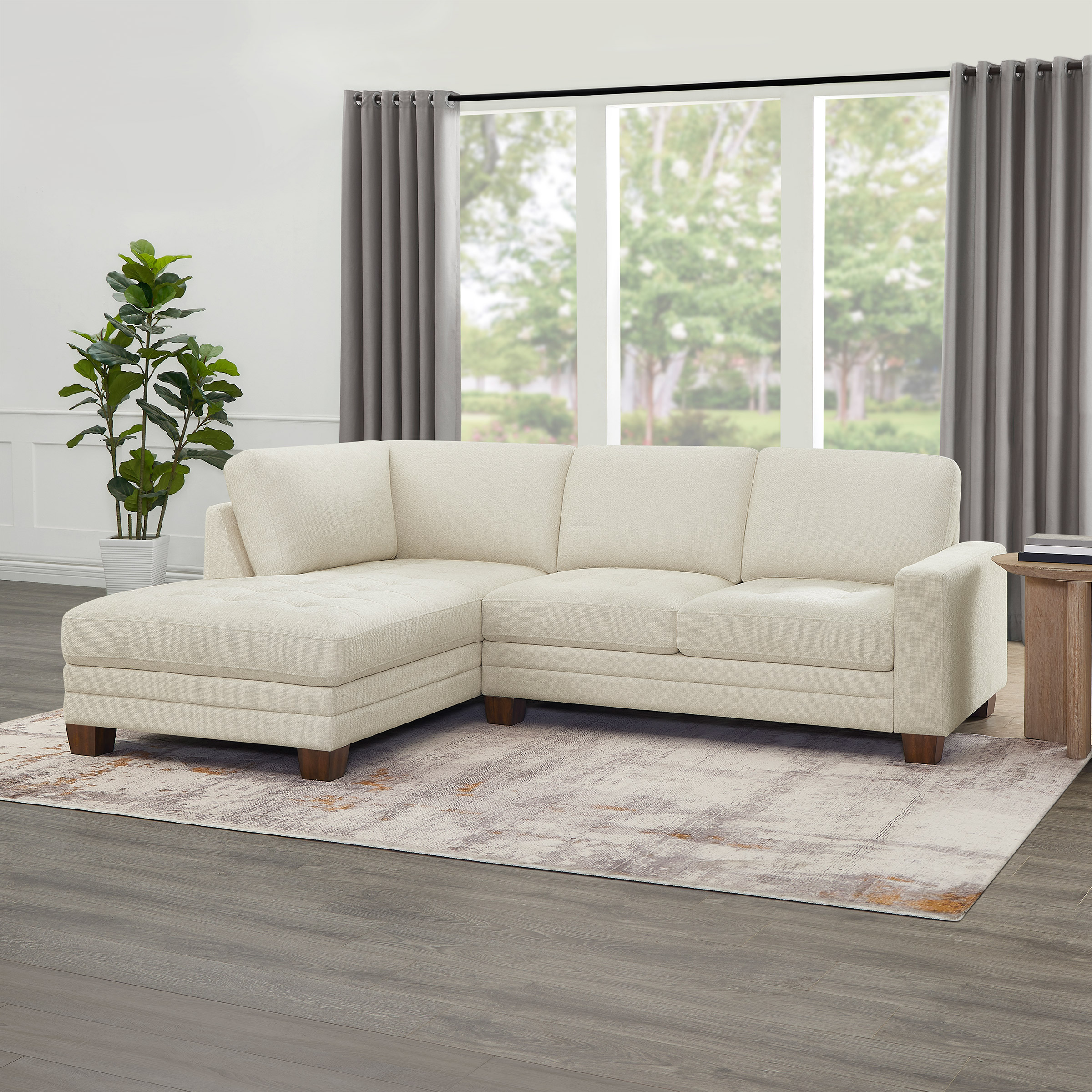 Thomasville 2-piece Fabric Left-hand Facing Sofa-chaise