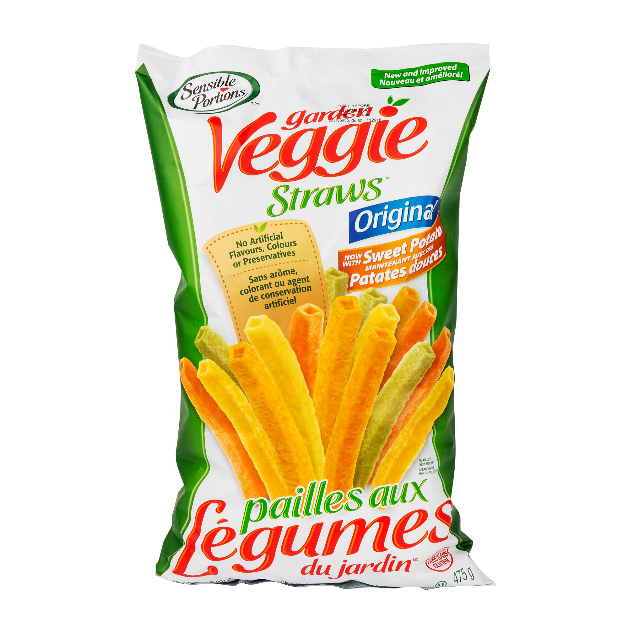 Sensible Portions Garden Veggie Straws, 475 g 