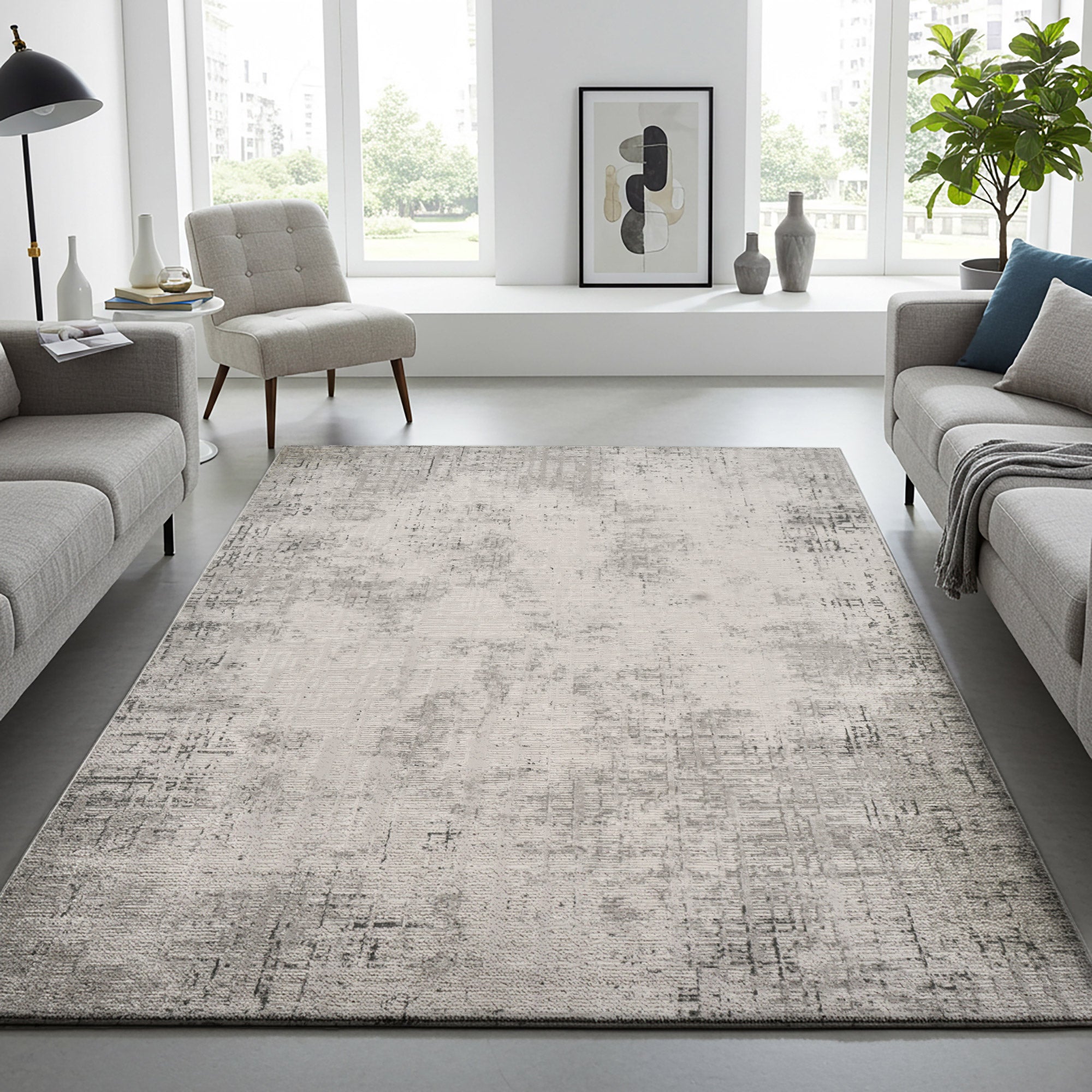 Divina Area Rug, Aloma Cream & Gray, 6'6” x 9' | Costco
