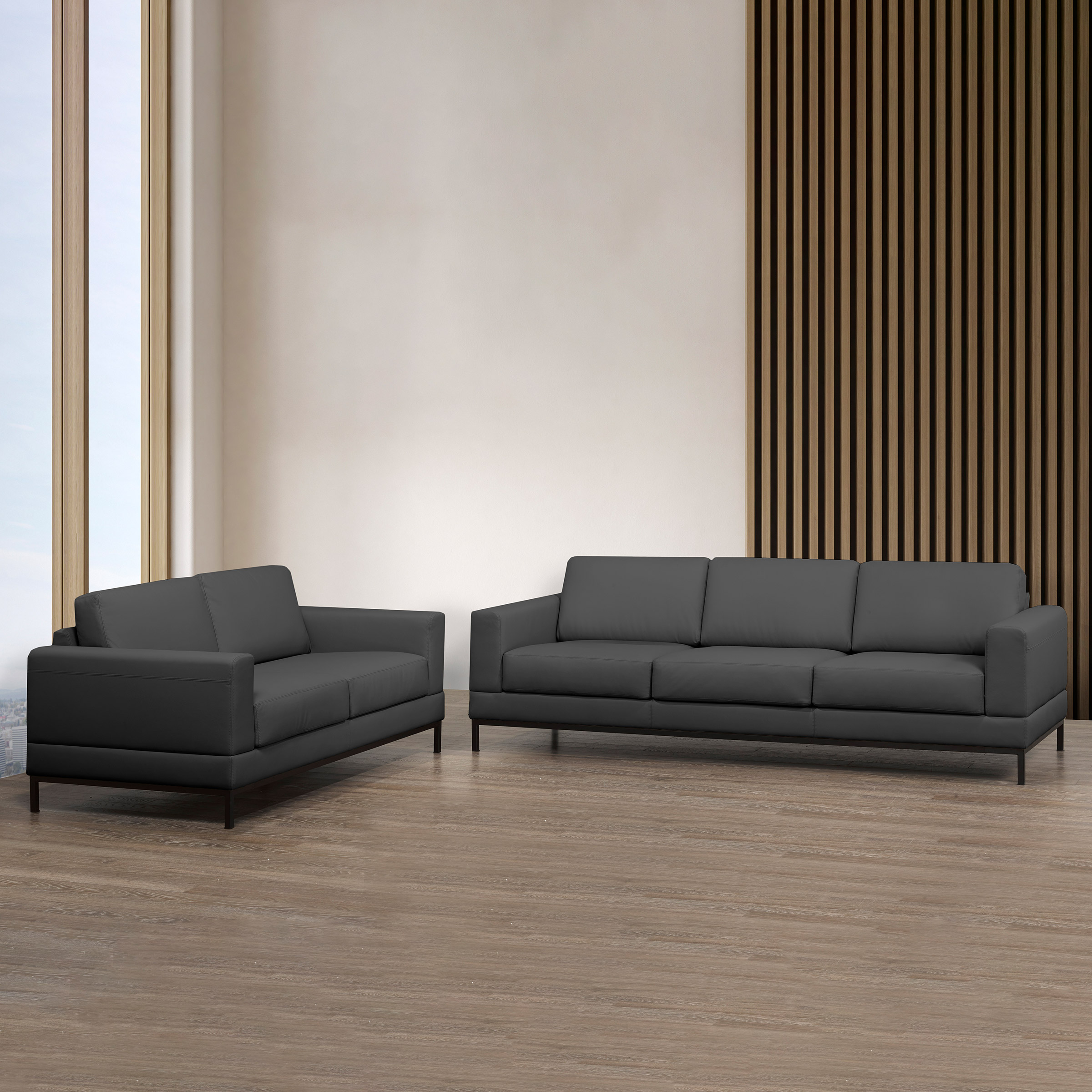 Galleria Top Grain Leather Sofa and Loveseat