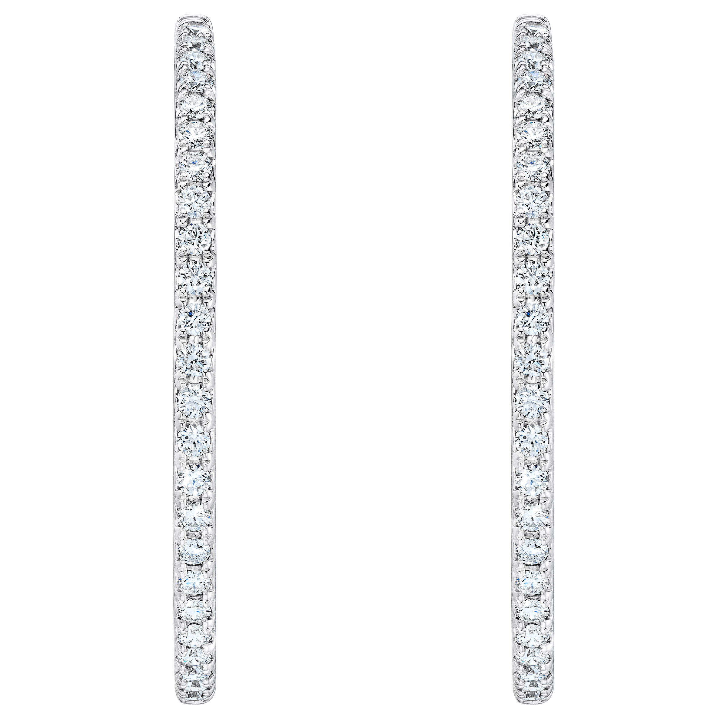 Round Brilliant Diamond Hoop Earrings (2.00 ctw) | Costco