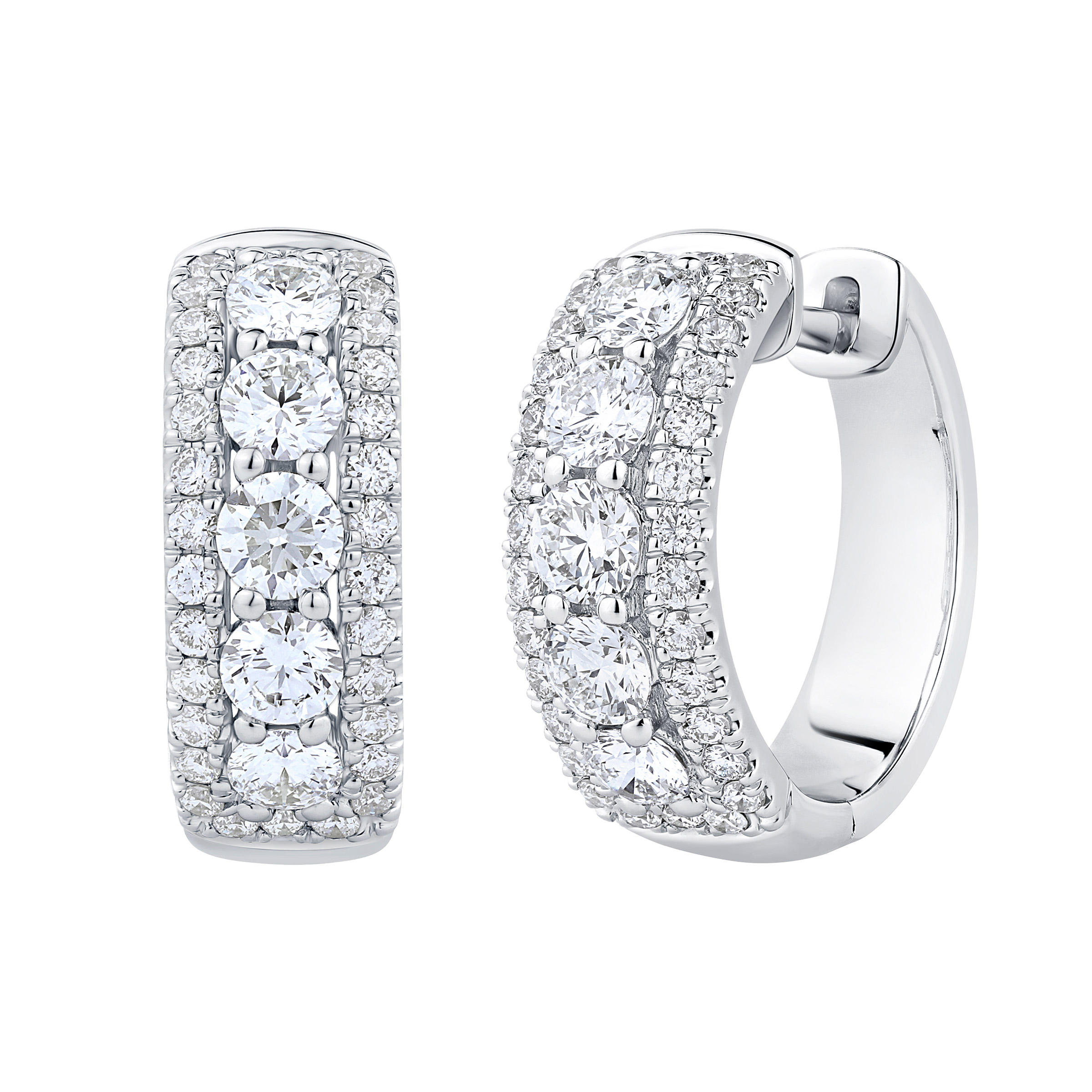 Round Brilliant Diamond Hoop Earrings (1.30 ctw)
