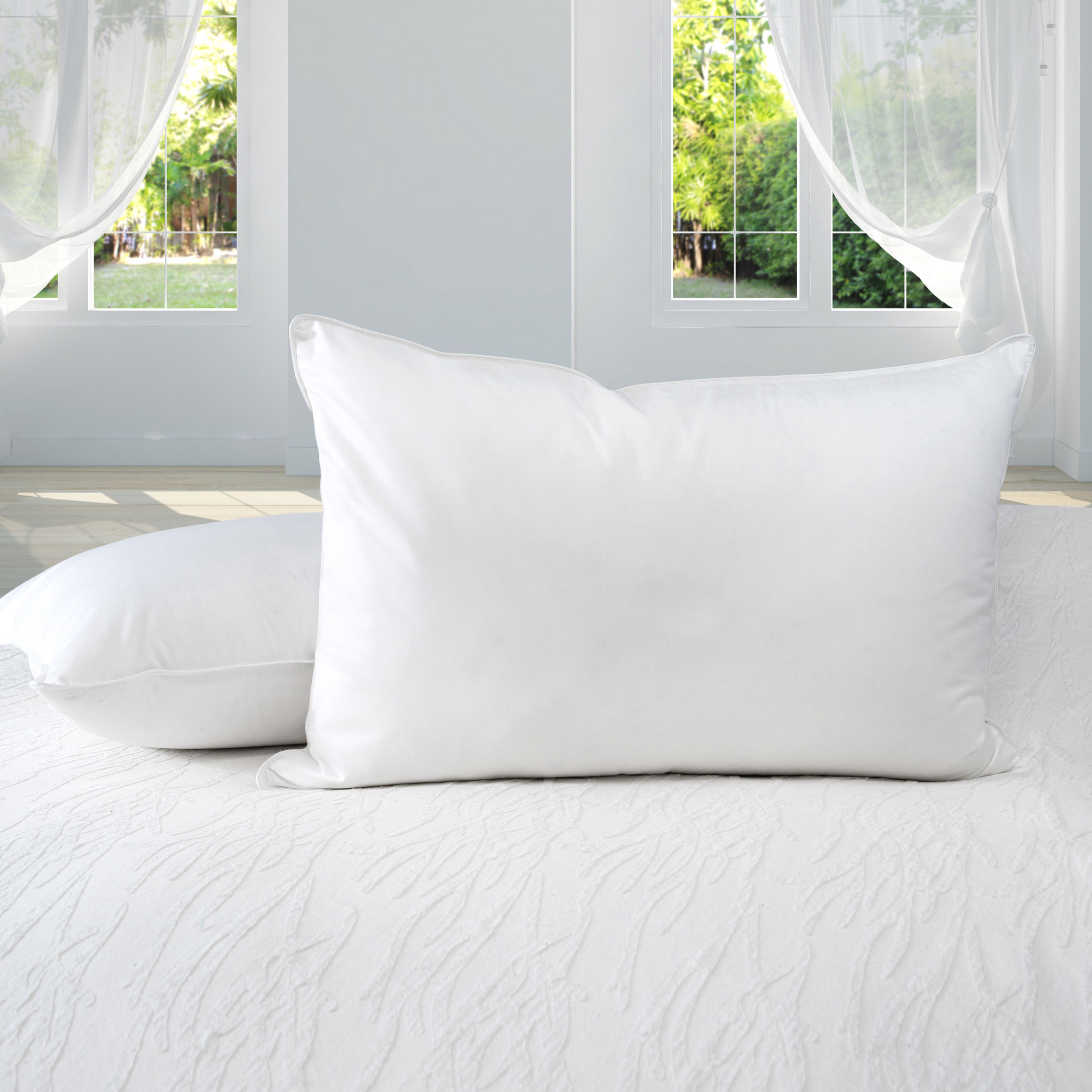 Welcome Home Hutterite White Goose Down Around Pillow