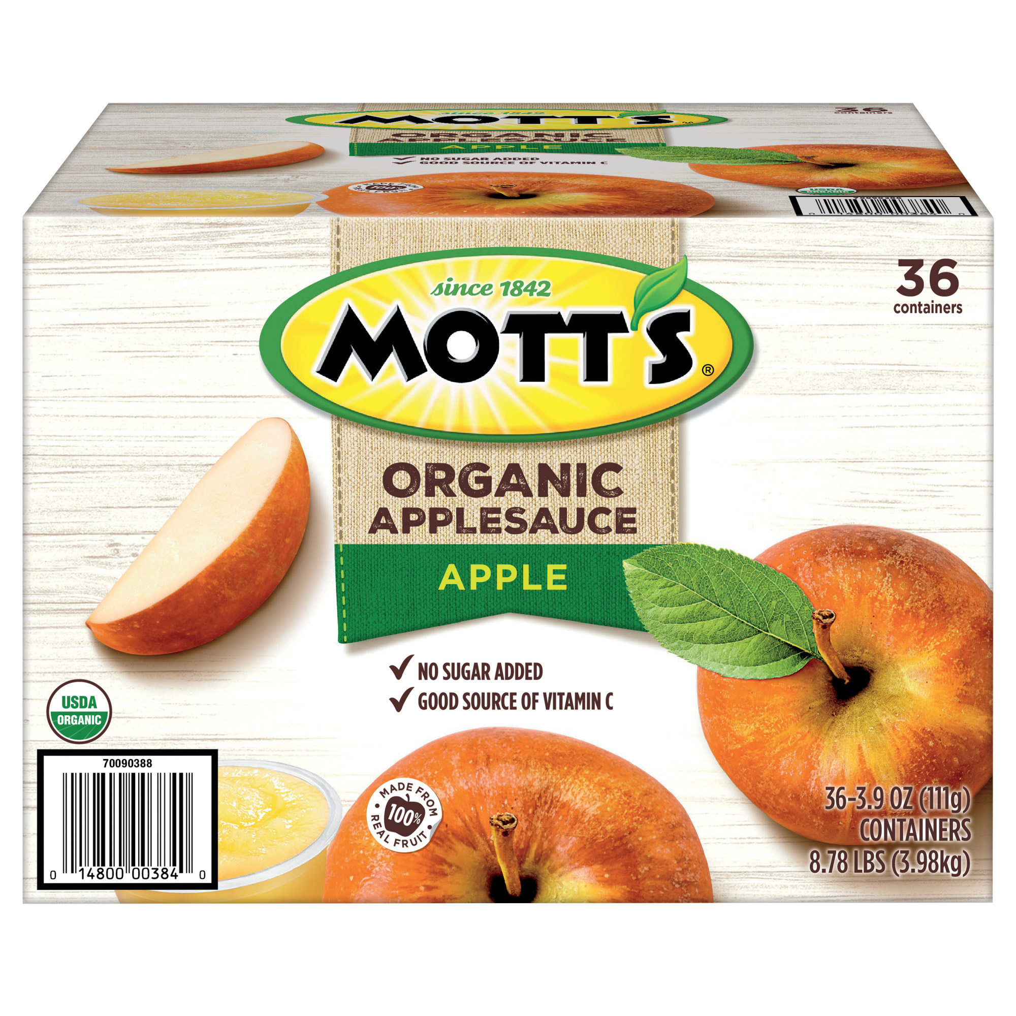 Mott's  Organic Apple Sauce  3.9 oz  36-Count