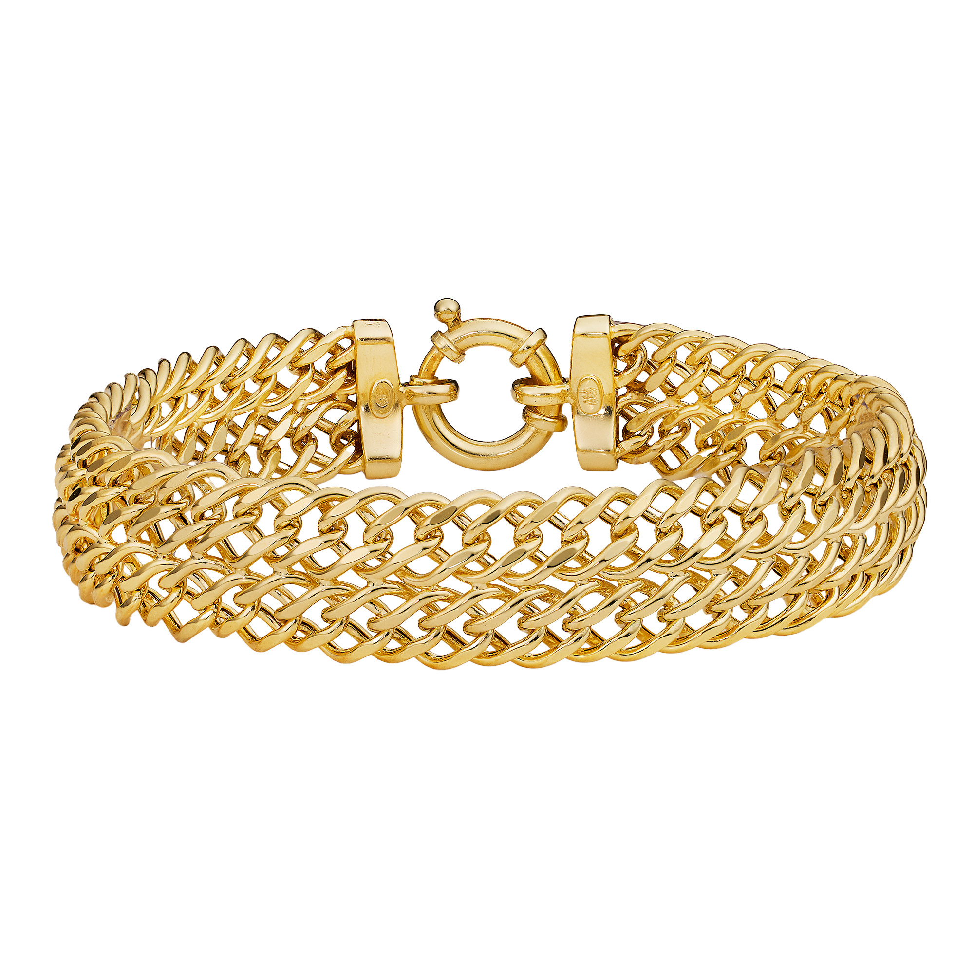 14kt Yellow Gold Double Row Fancy Link Bracelet