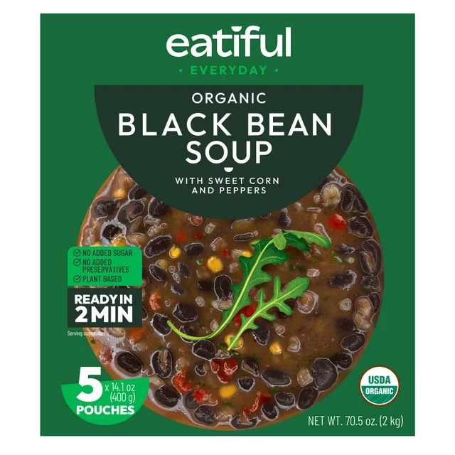 EATIFUL ORGANIC BLACK BEAN SOUP 5 / 14.1 OZ (4.4 LBS)