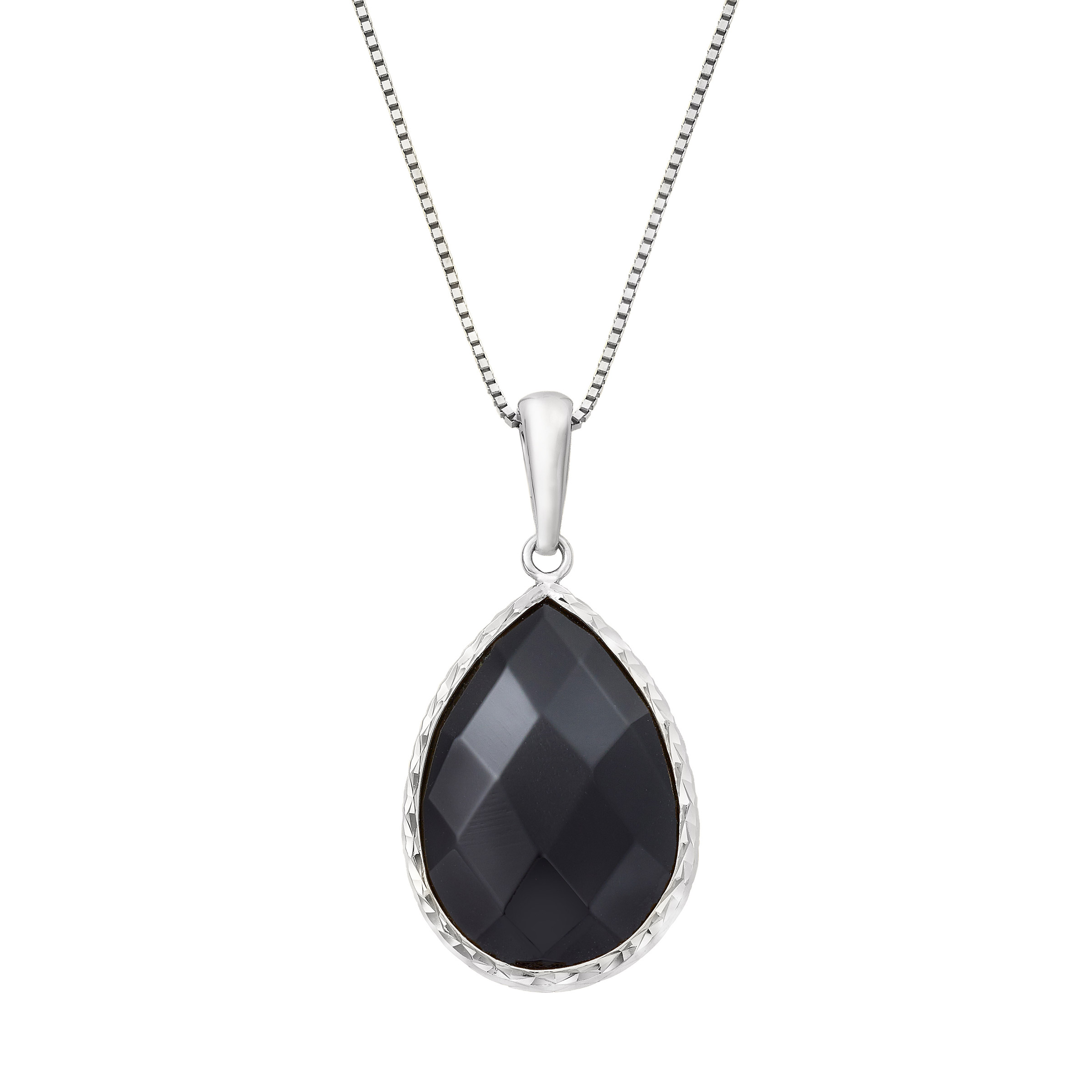 Pear Cut Black Onyx Pendant
