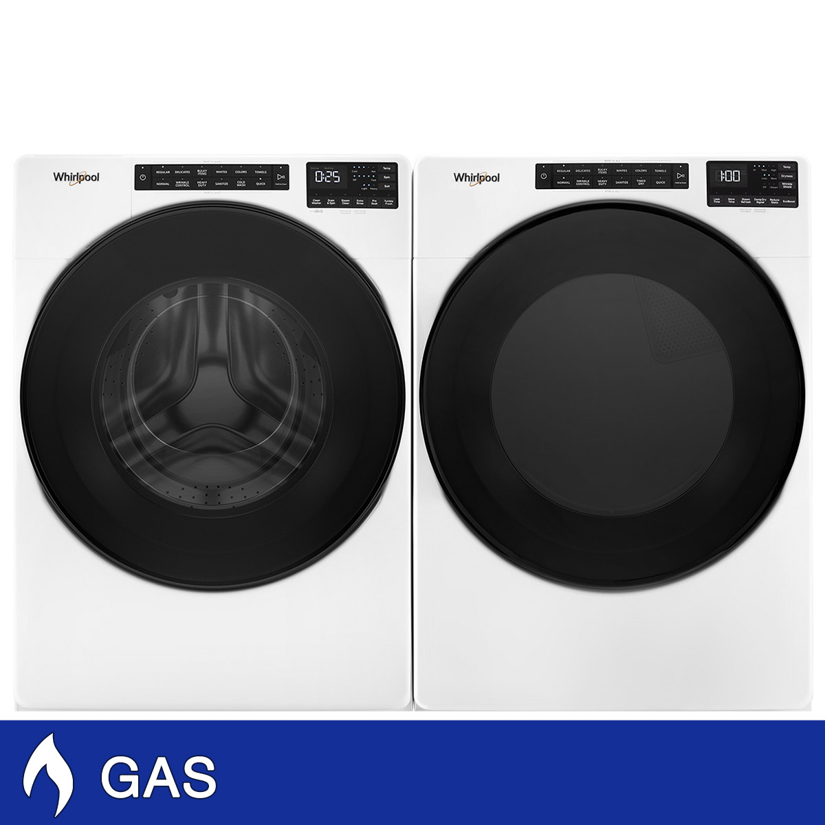 Whirlpool 5.0 cu. ft. Front Load Washer with Quick Wash Cycle and 7.4 cu. ft. GAS Dryer Package