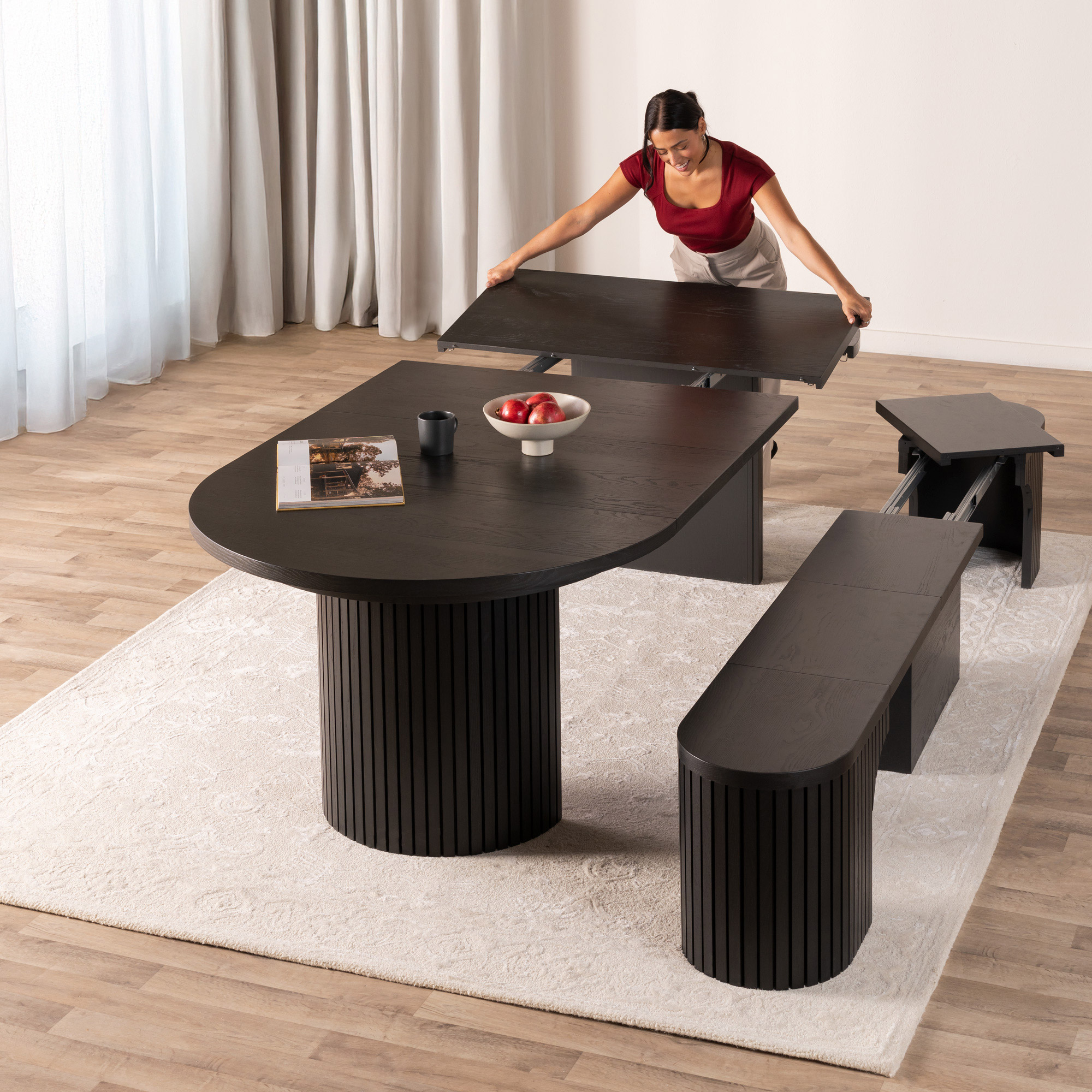 Round Transformer Table with Bench