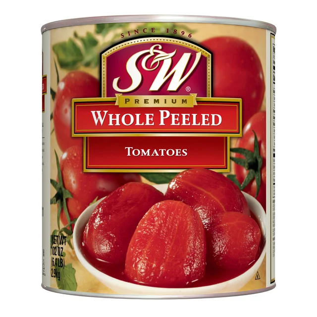S&W Whole Peeled Premium Tomatoes Can, 102 oz