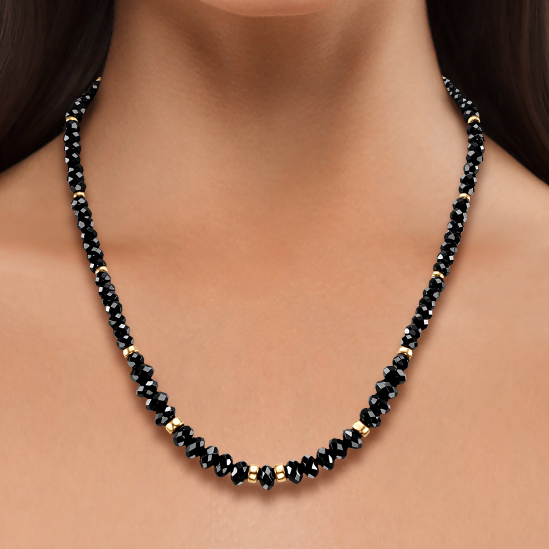 4 - 8 mm Faceted Black Onyx Necklace | Costco