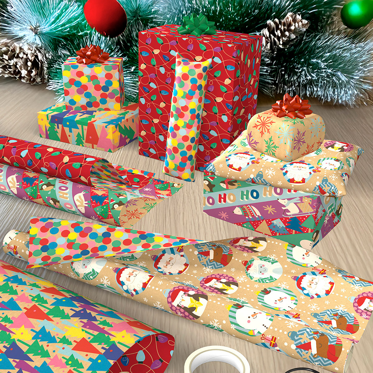 Kirkland Signature Double Sided Gift Wrap, 6-rolls, 540 sq. ft