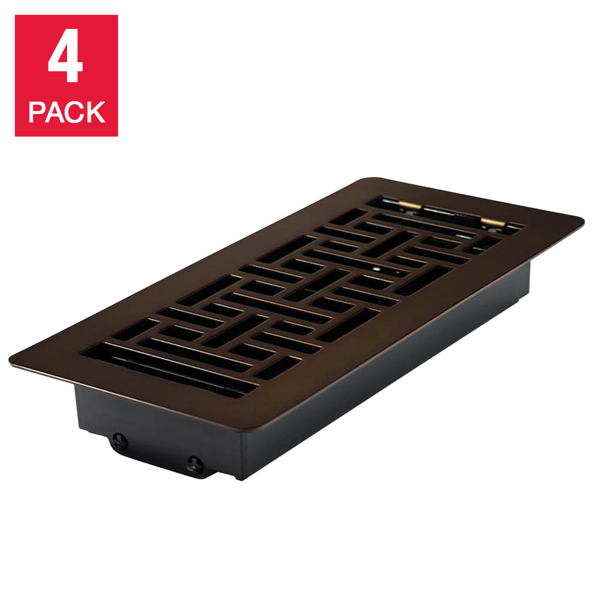 Manor House Rubbed Bronze Low Profile Floor Registers, 4-pack