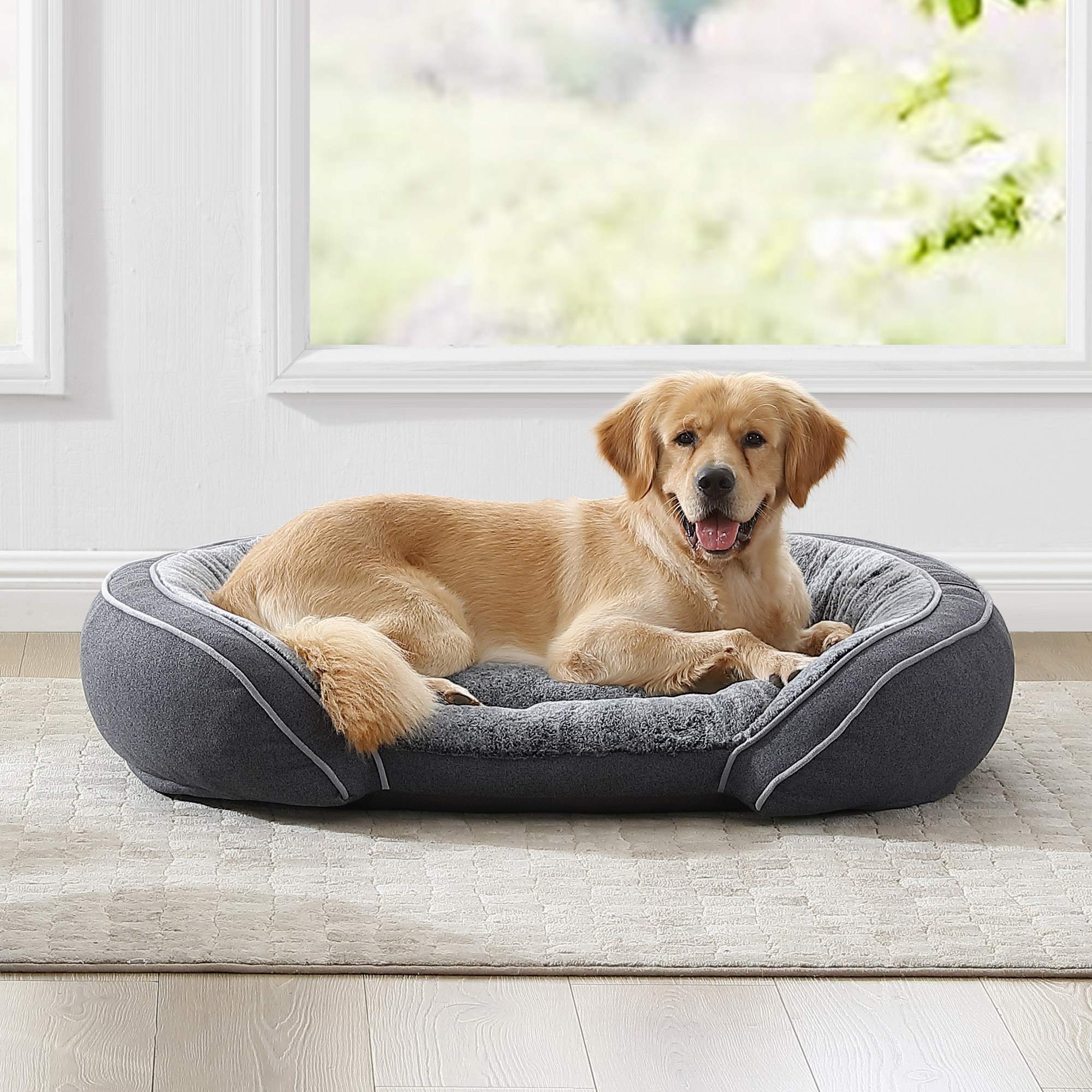 Kirkland Signature Cuddler Pet Bed 41 in.x 31 in.,  Ballard Dark Grey
