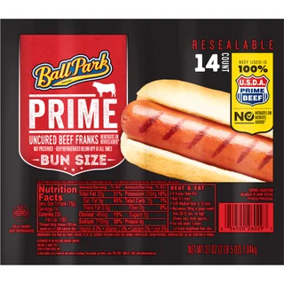 Ball Park Prime Beef Franks, 14 count