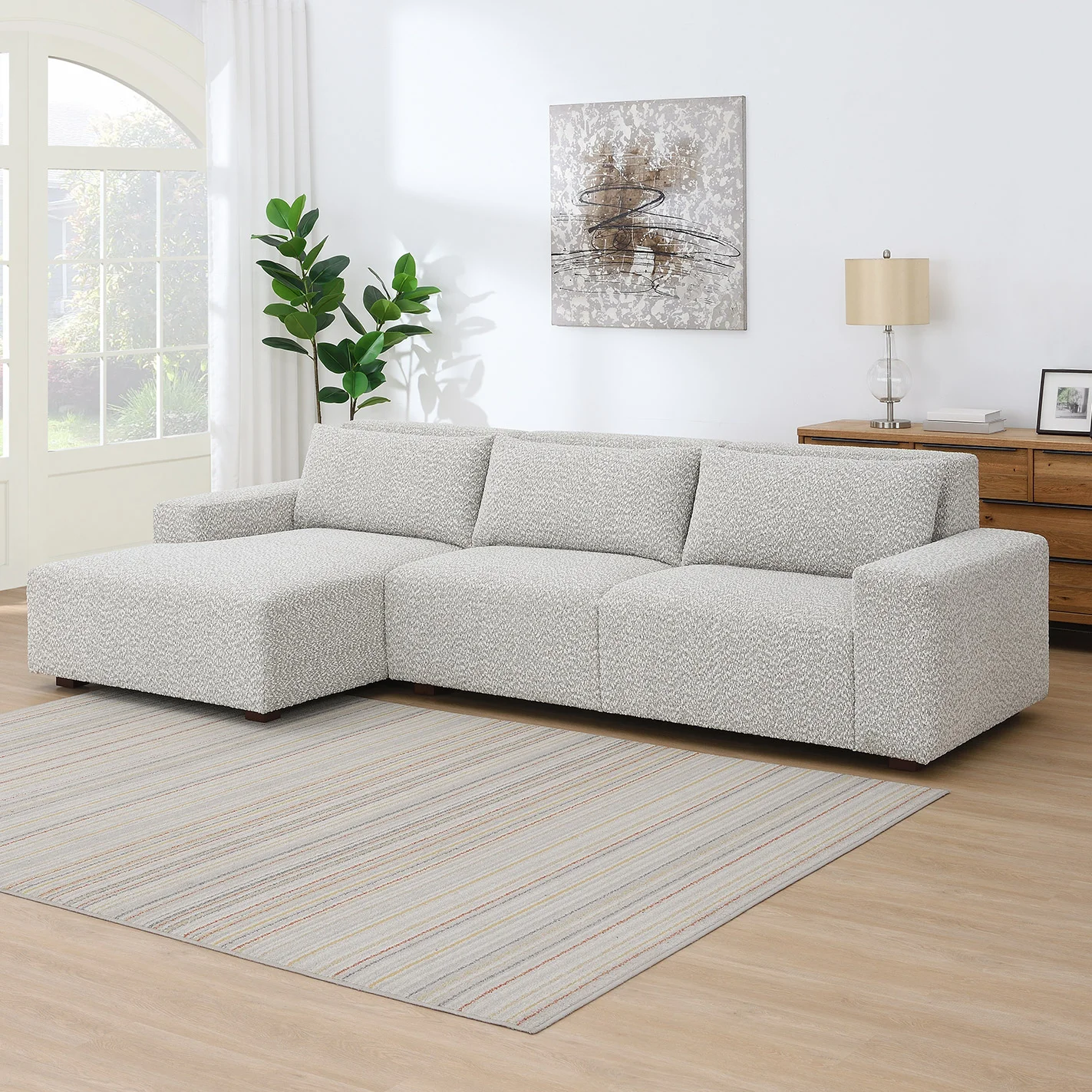Zyllah Left-hand Facing 2-piece Fabric Sofa Chaise | Costco