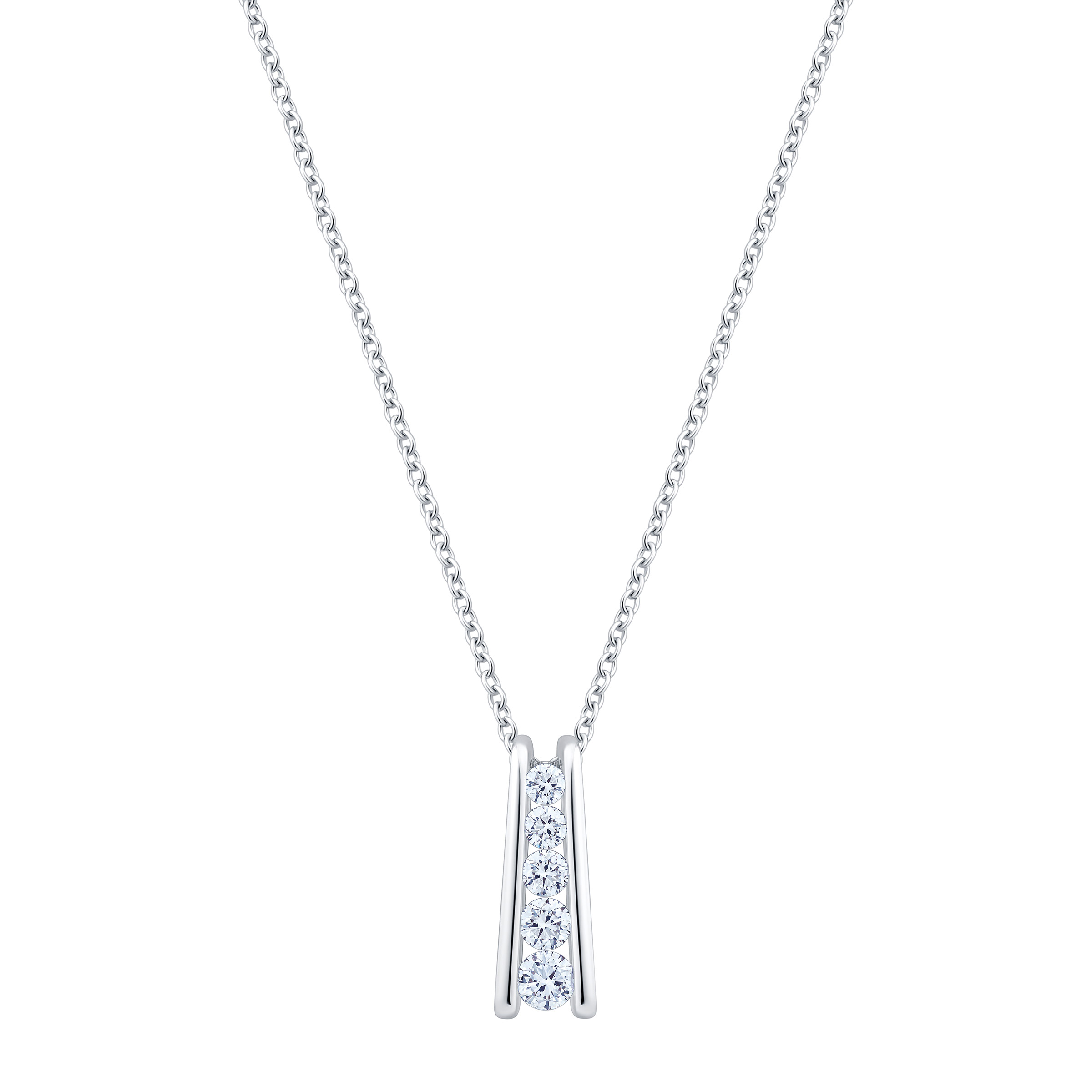 Round Brilliant Diamond Ladder Pendant (0.25 ctw)