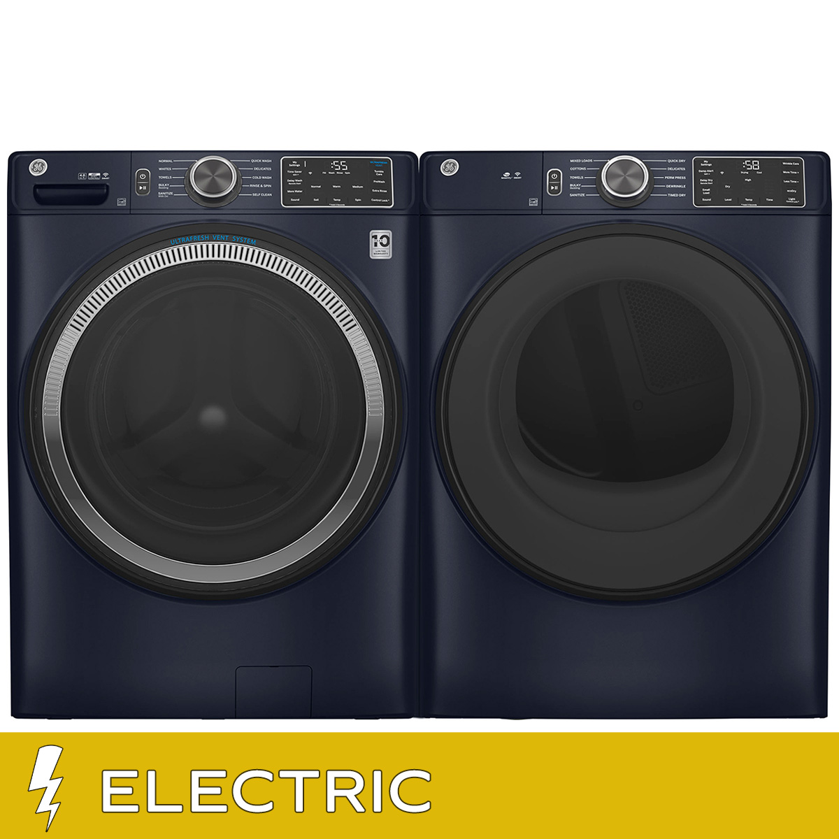 GE Laundry Bundle Front Load 5.5 cu. ft. Washer and 7.8 cu ft. Electric Dryer