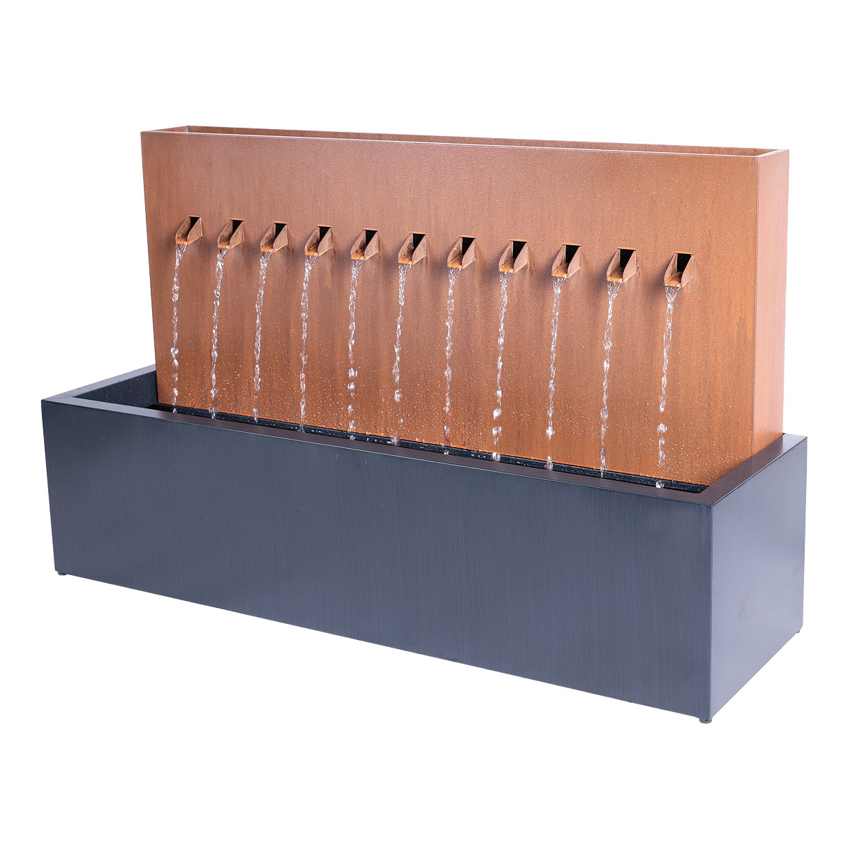 Fontaine-Zinc Métal Rectangle Avec Jardinière | Costco