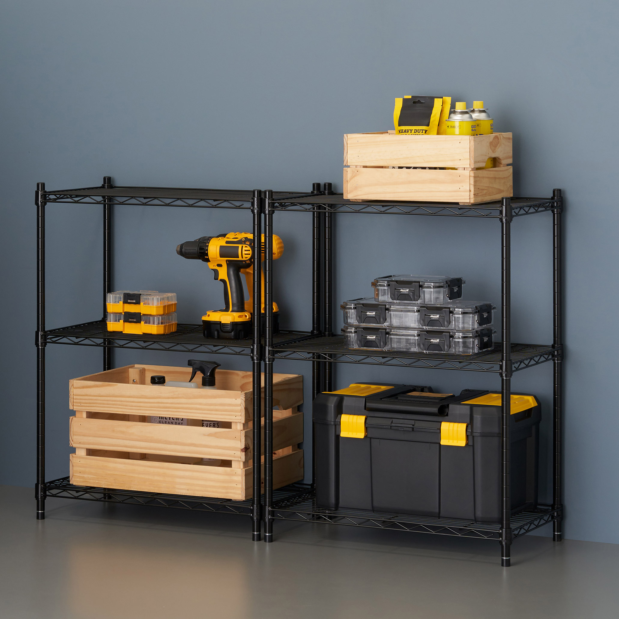 TRINITY 3-tier Modular Wire Shelving Rack 23" x 13" x 30"  NSF  2-pack