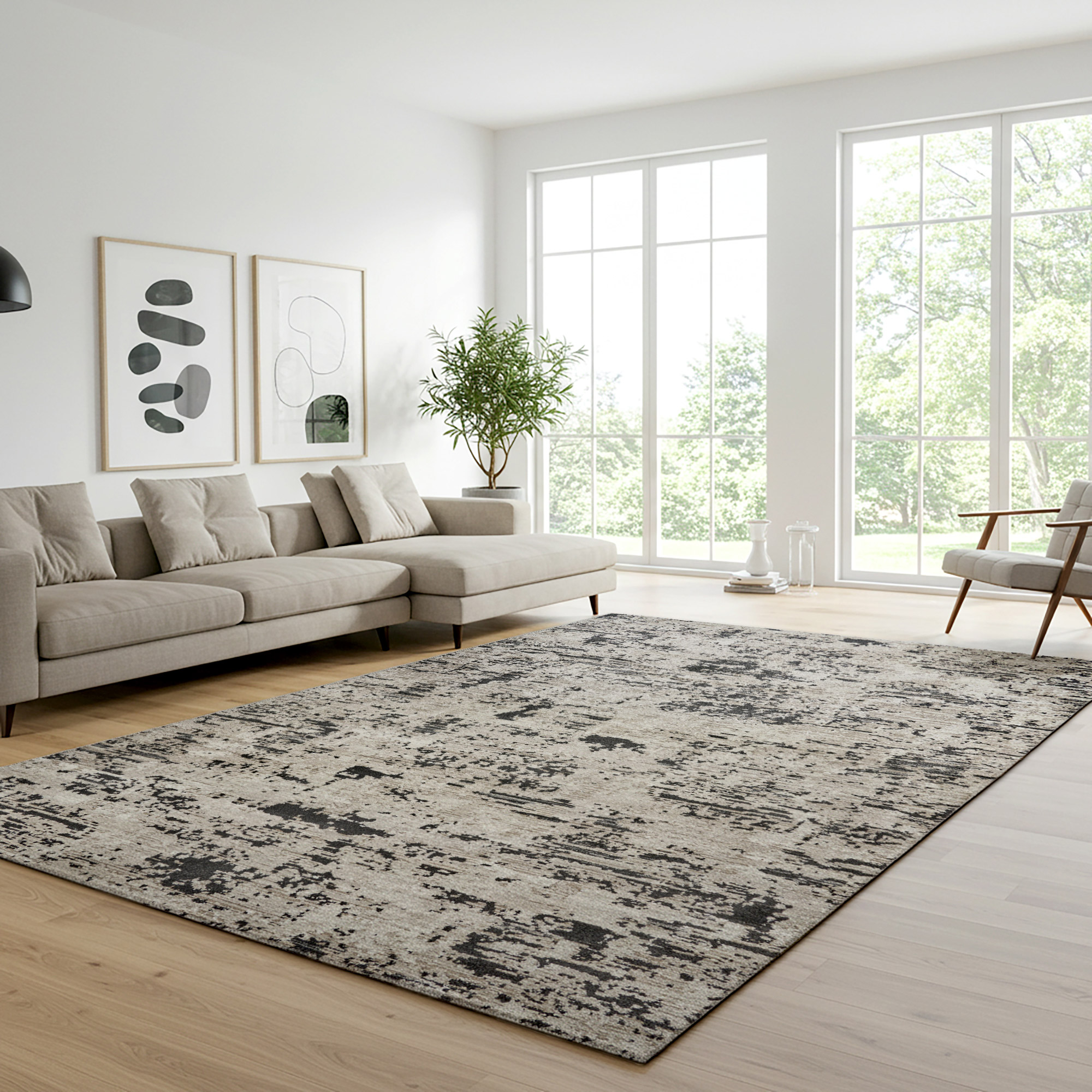 Solaris Area Rug  Argent Charcoal  8’8” x 13’