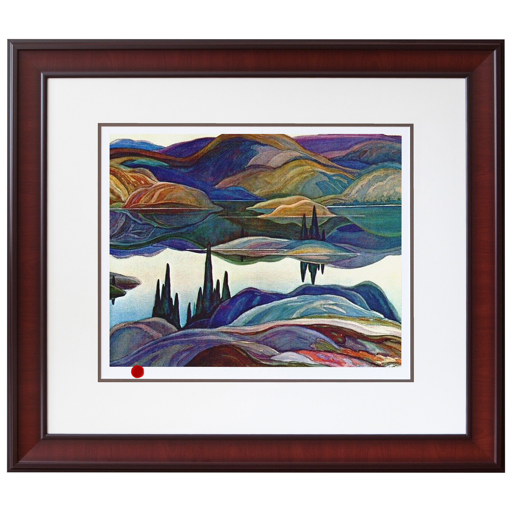 Mirror Lake Framed Print by F. Carmichael 