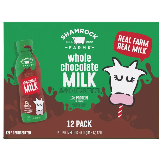 SHAMROCK FARMS CHOCOLATE MILK 12/12 OZ