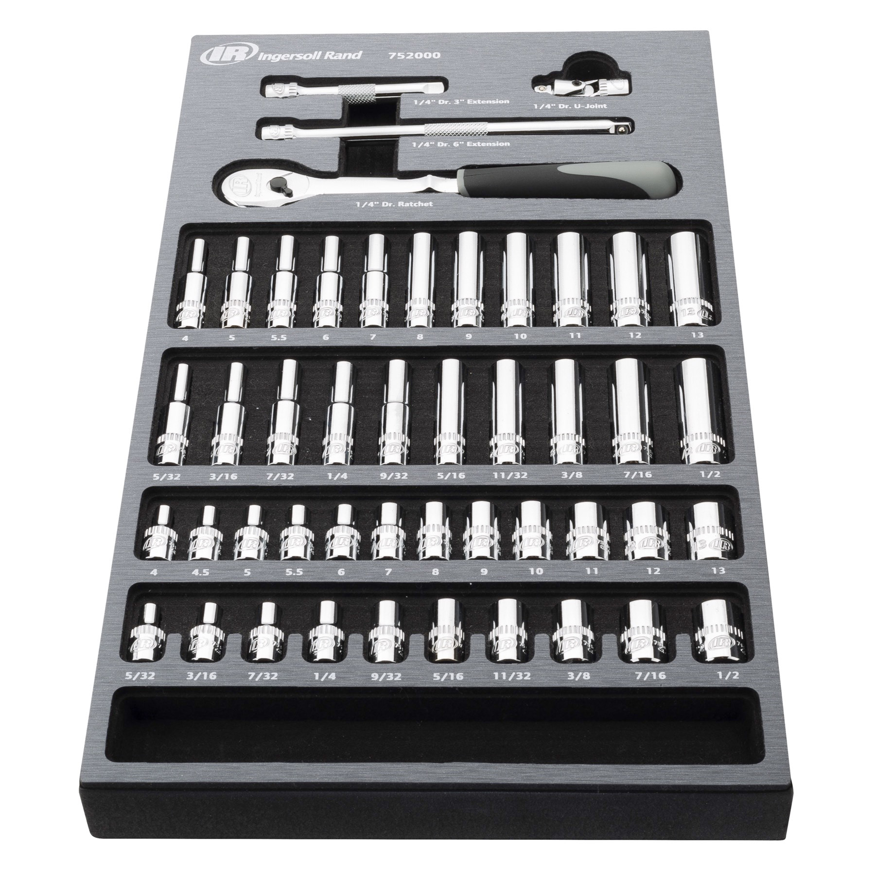 Ingersoll Rand 47 Piece 1/4 Inch Drive SAE/Metric Master Socket