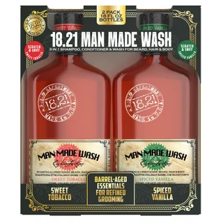 18.21 Man Made Wash, 3-in-1 Shampoo, Conditioner & Wash, 18 fl oz, 2-pack