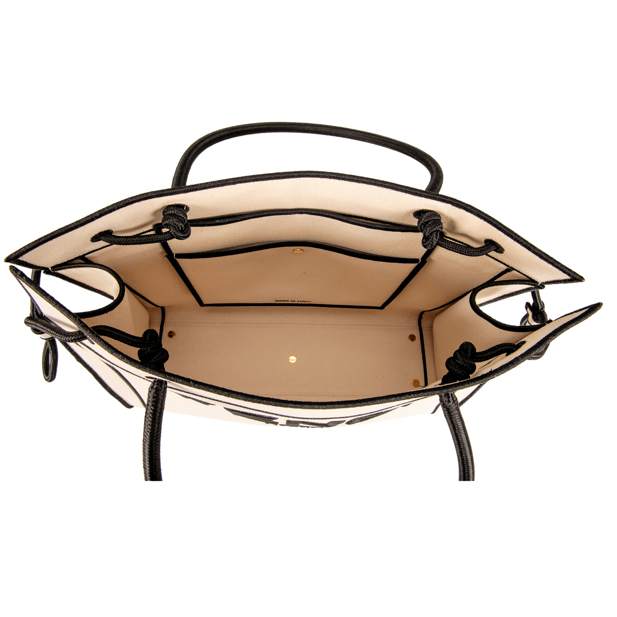 Fendi Shopping Bag, Natural with Black Trim | Costco