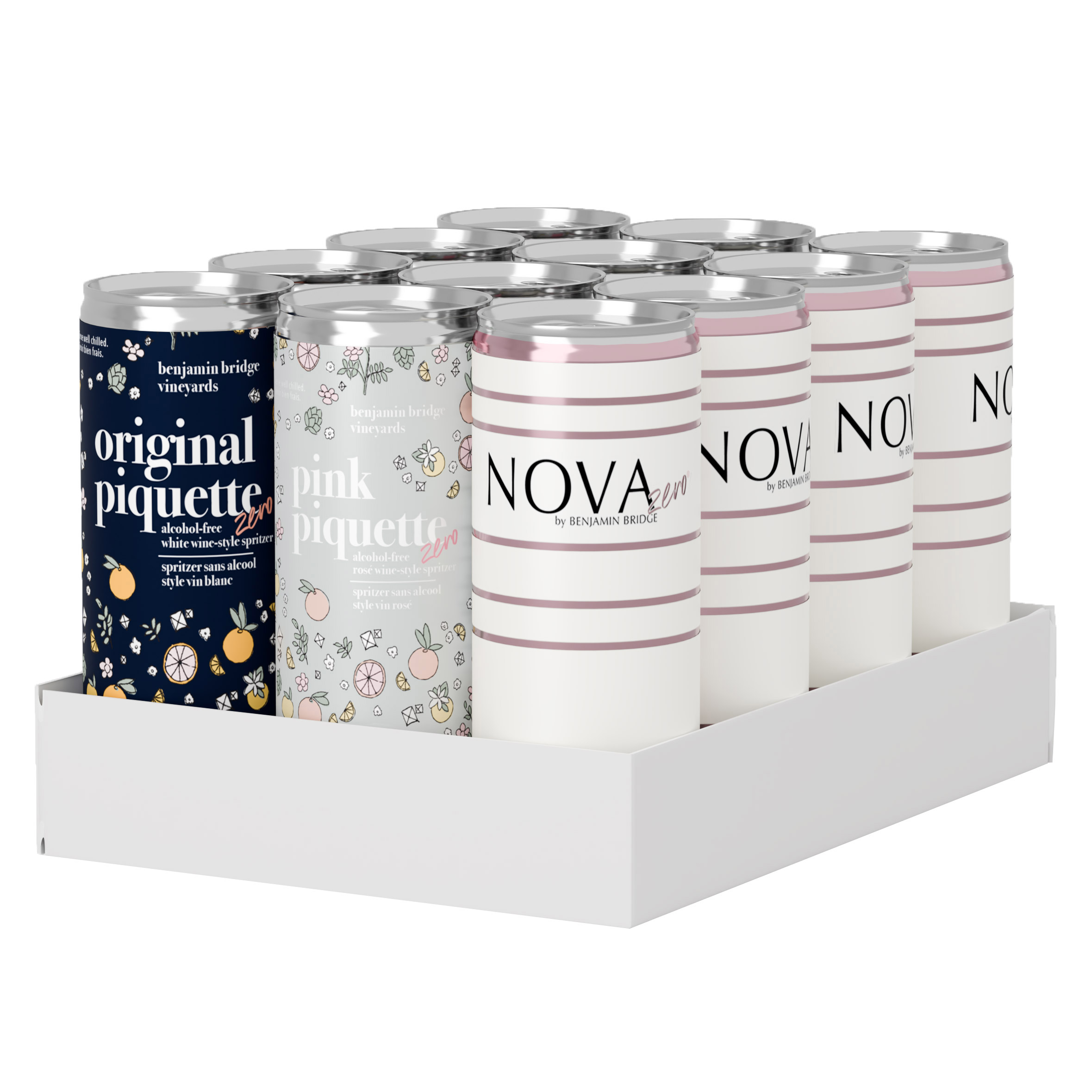 Benjamin Bridge Non-Alcoholic Wine Variety Pack, 250 mL, 24-pack