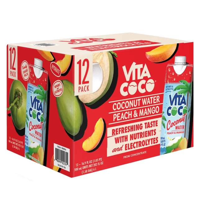 VITA COCO PEACH & MANGO 12 PACK 16.9 OUNCES EA