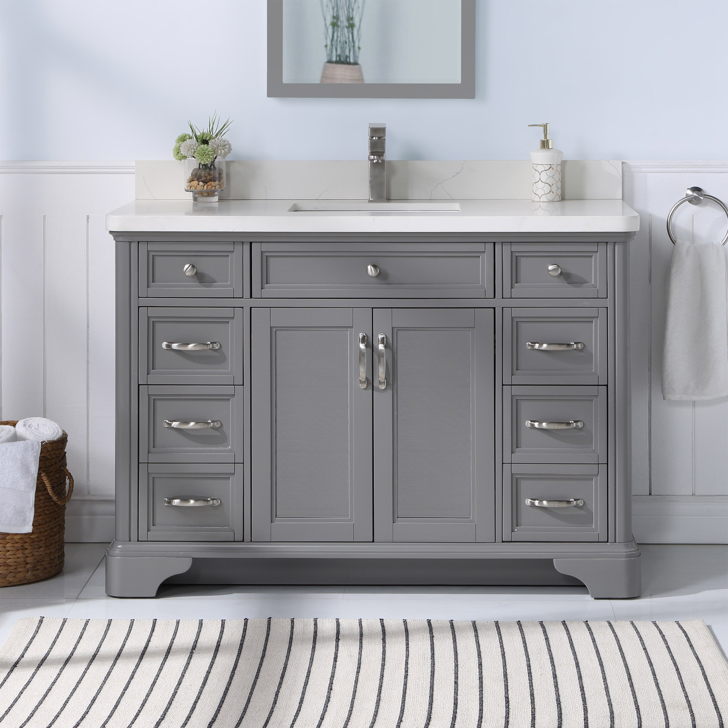 Northridge Home Augusta 48 in. Louvered Reversible Door Bathroom