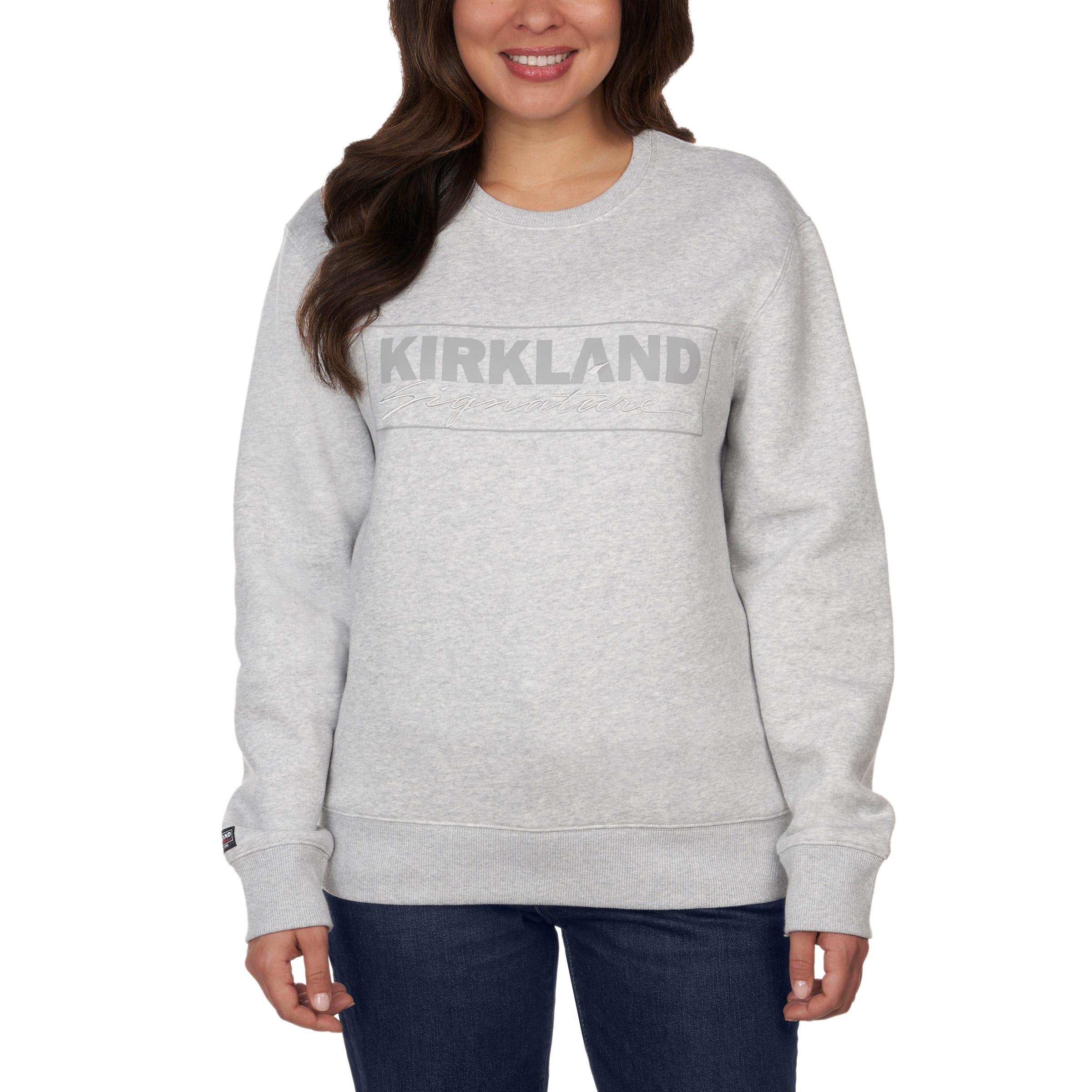 Sweat Kirkland Signature Gris Col Rond – Taille L (homme) / XL (femme) Neuf