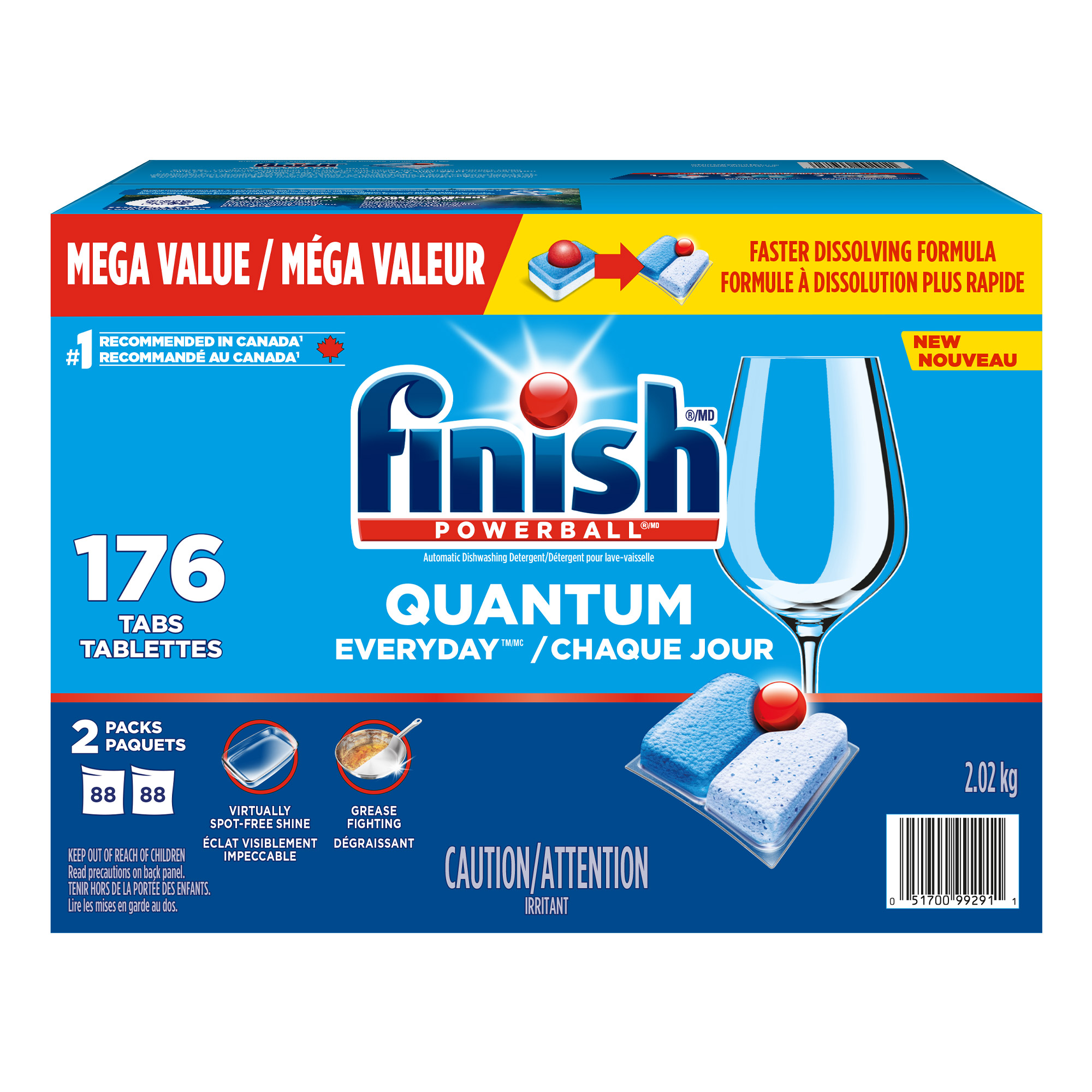Finish Quantum Everyday Dishwasher Detergent, 176 Tablets