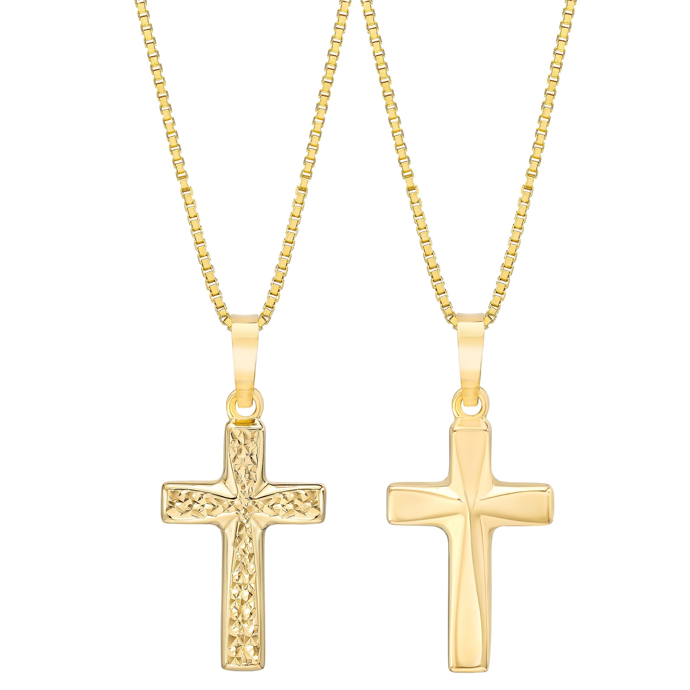 14kt Yellow Gold Reversible Cross Necklace | Costco