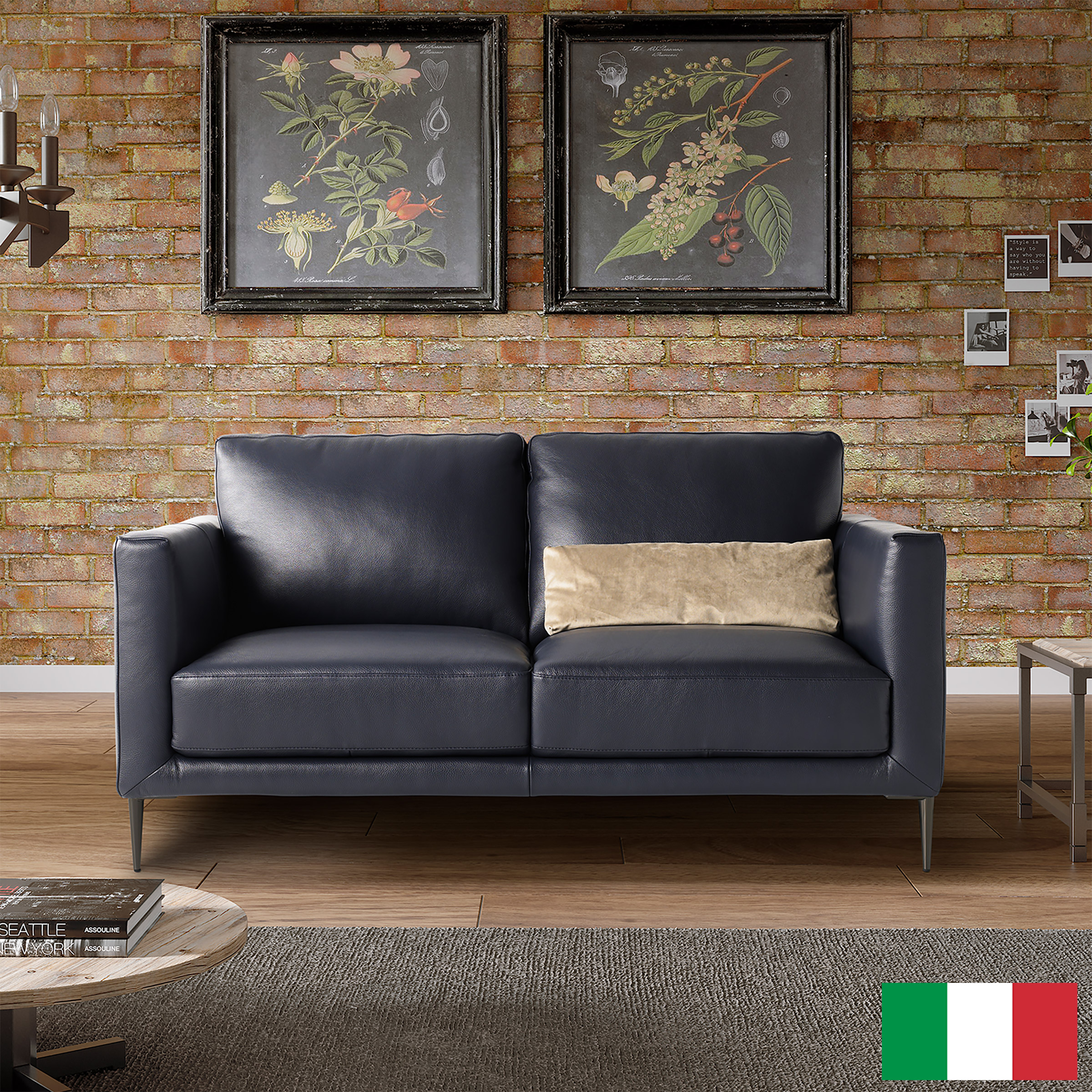 Linea Top Grain Leather Loveseat