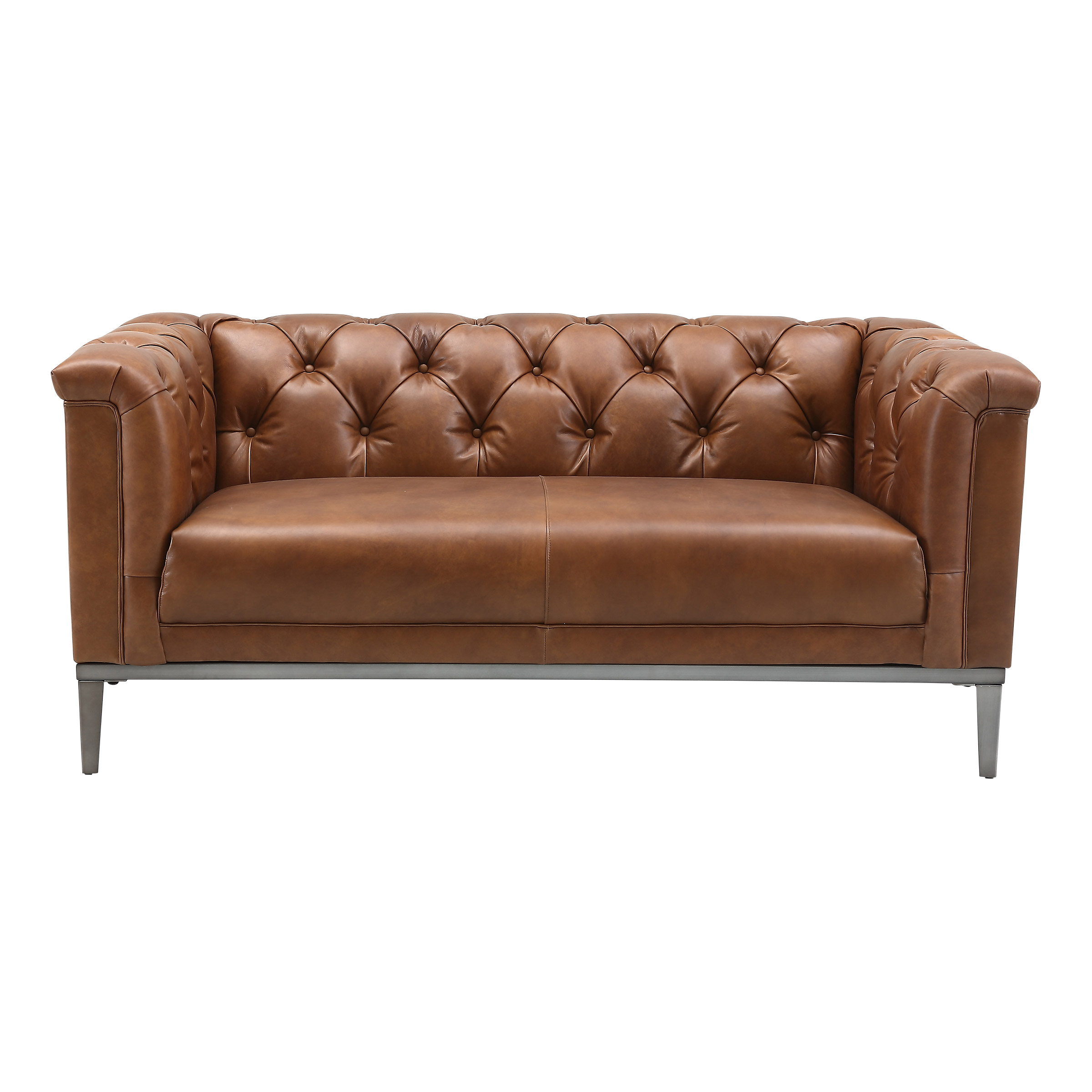 Cambridge Top-Grain Leather Chesterfield Loveseat