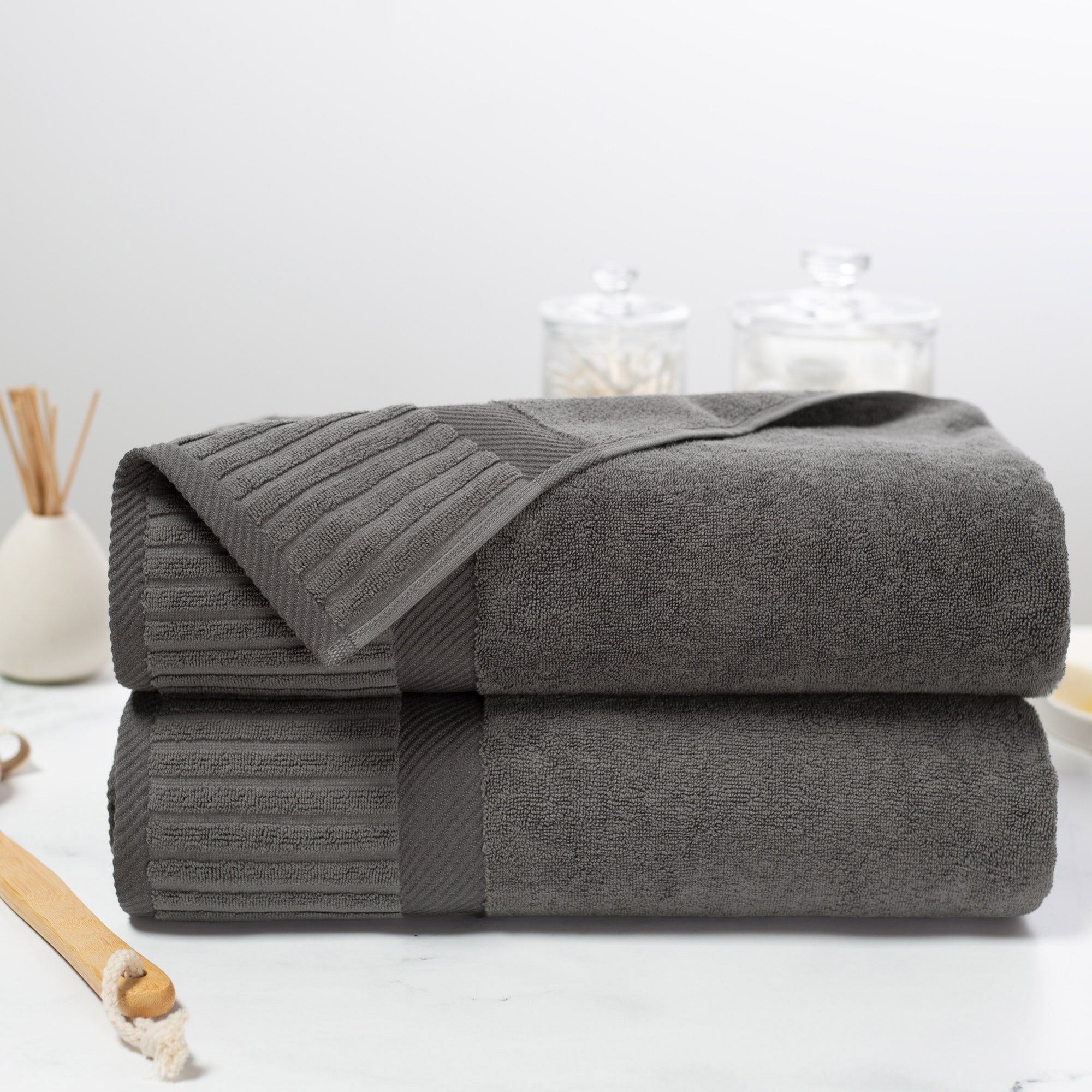 Turkish Towels Optimum Towel Sets Sheet Set of 2 (Dark Grey)