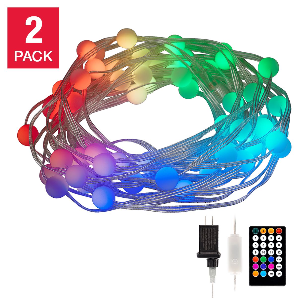 Color-Changing LED Bubble Lights 2-pack 