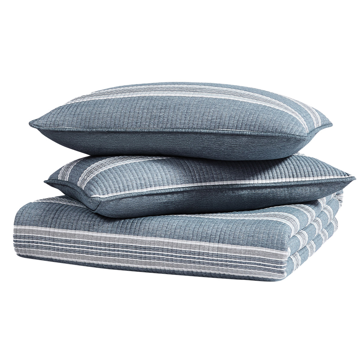 Orchard Road Heathered Stripe 3-piece Coverlet Set | Costco