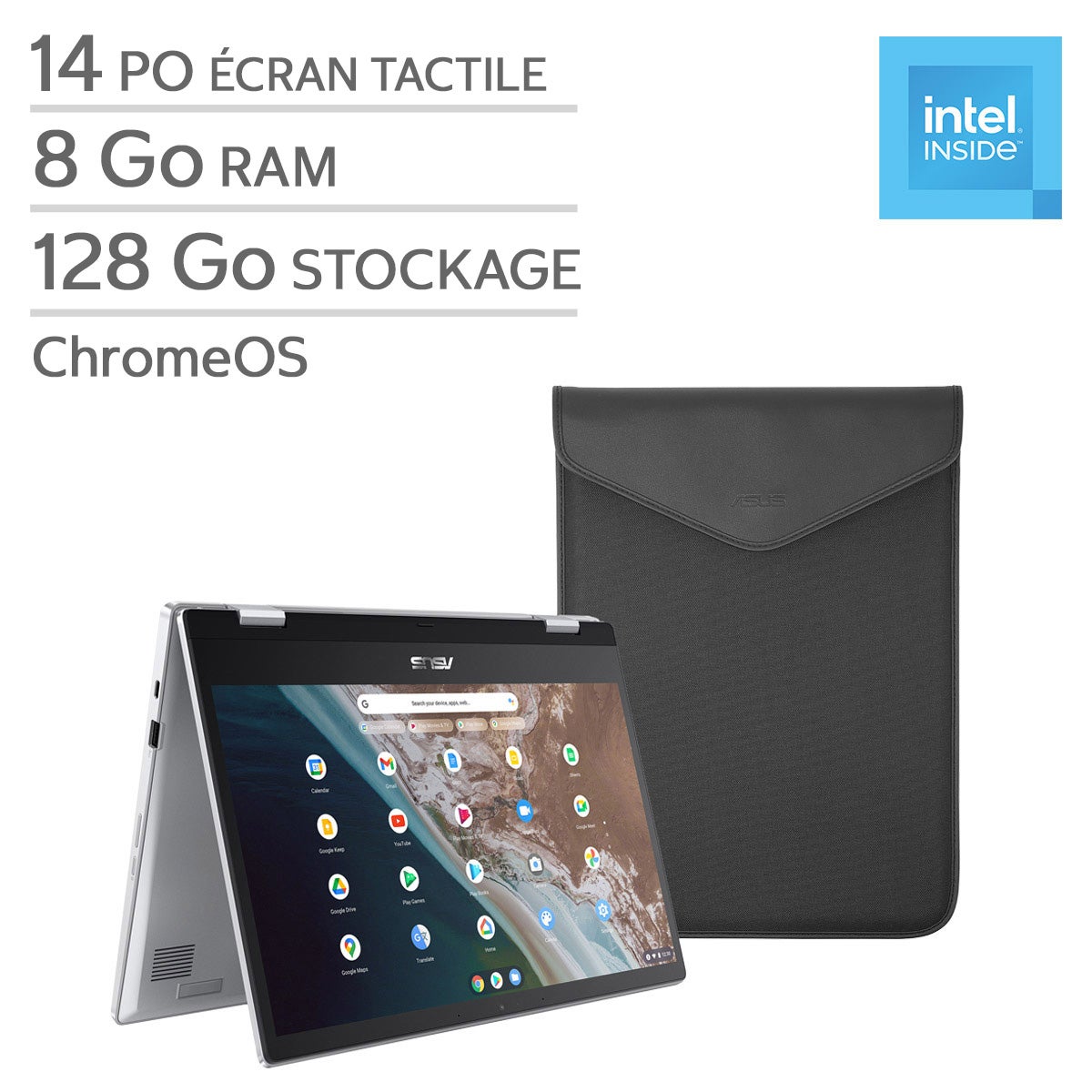 ASUS CX1 Flip 14-in 2-in-1 Touchscreen Chromebook, Intel Celeron