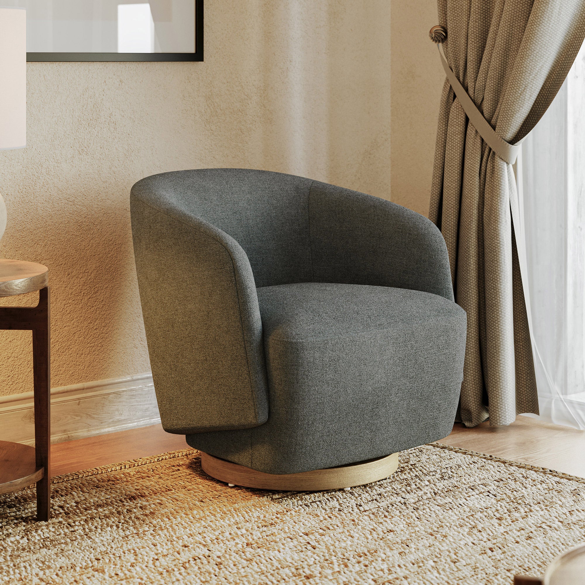 Henredon Murphy Swivel Boucle Chair, Gray | Costco