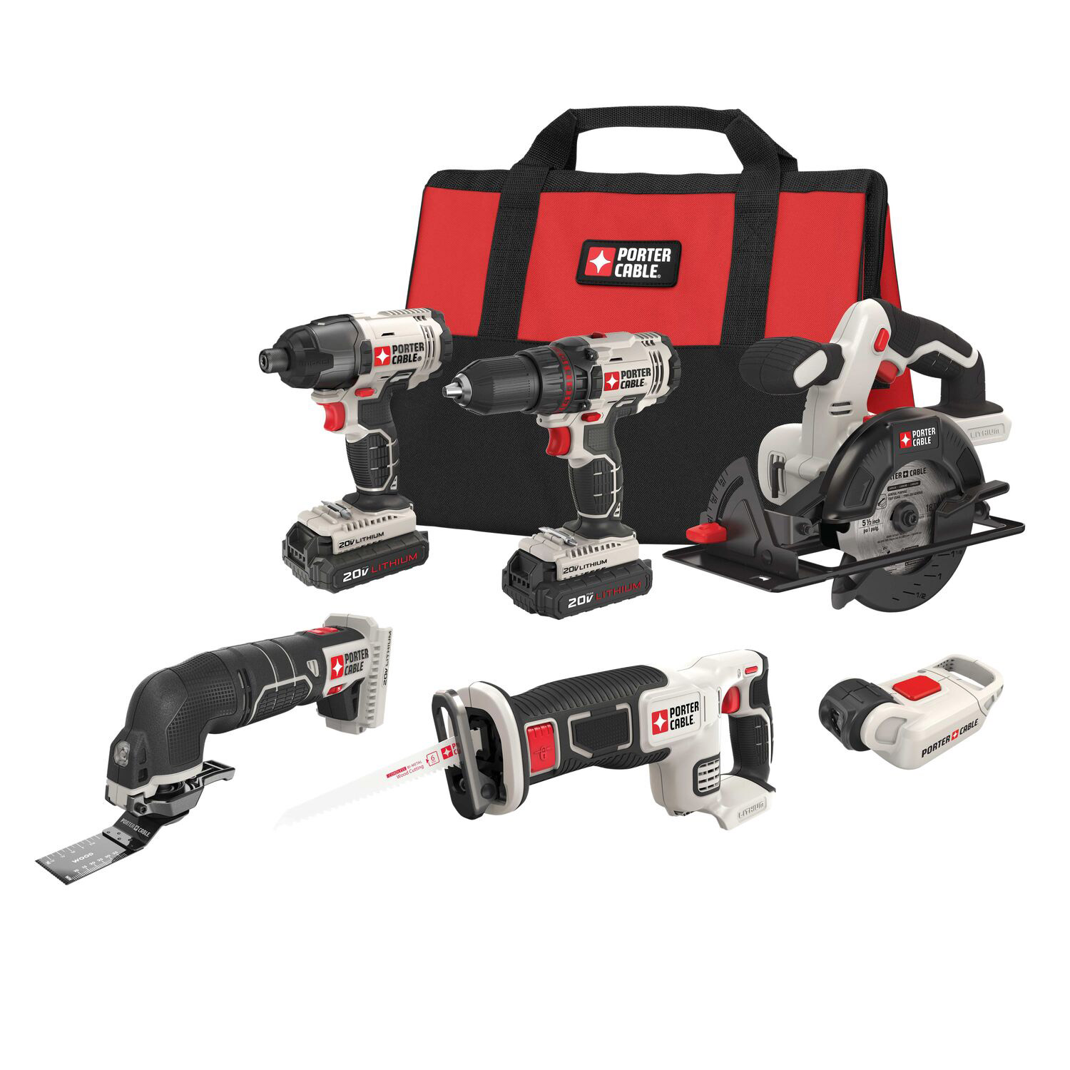 Porter Cable 20V 6-piece Tool Kit