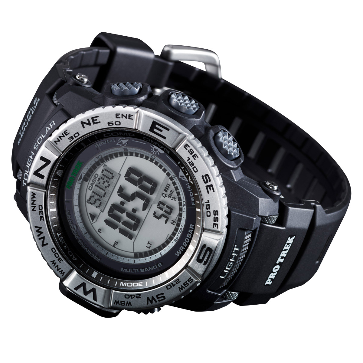 Casio PRO TREK Triple Sensor Black Dial Men's Watch | Costco