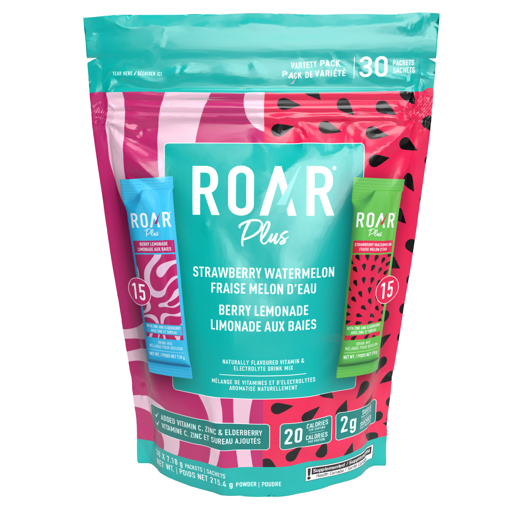 ROAR Plus Hydration Powders Variety Pack, 30 x 7.18 g