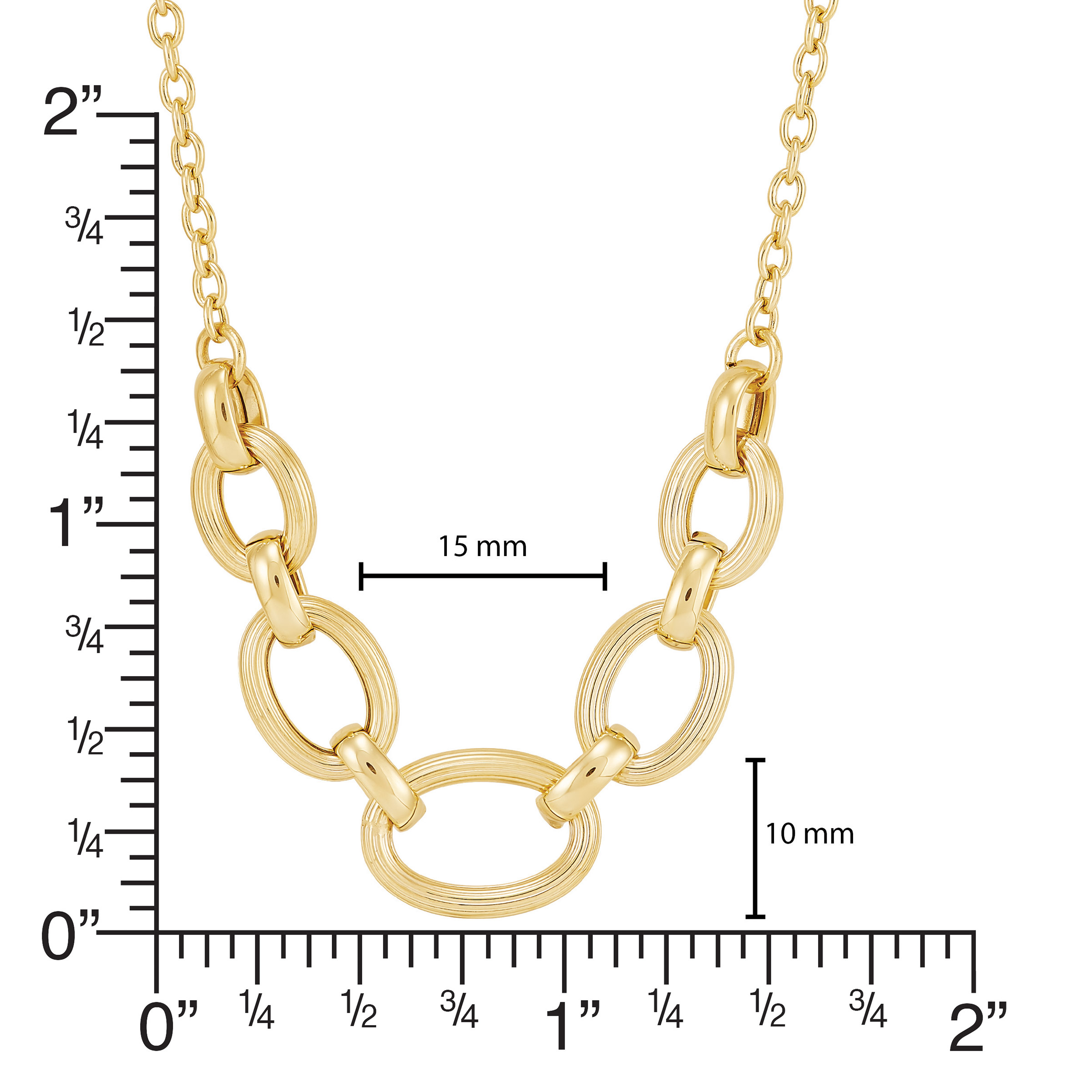 High Polish Graduated Link Necklace in Yellow Gold | Costco