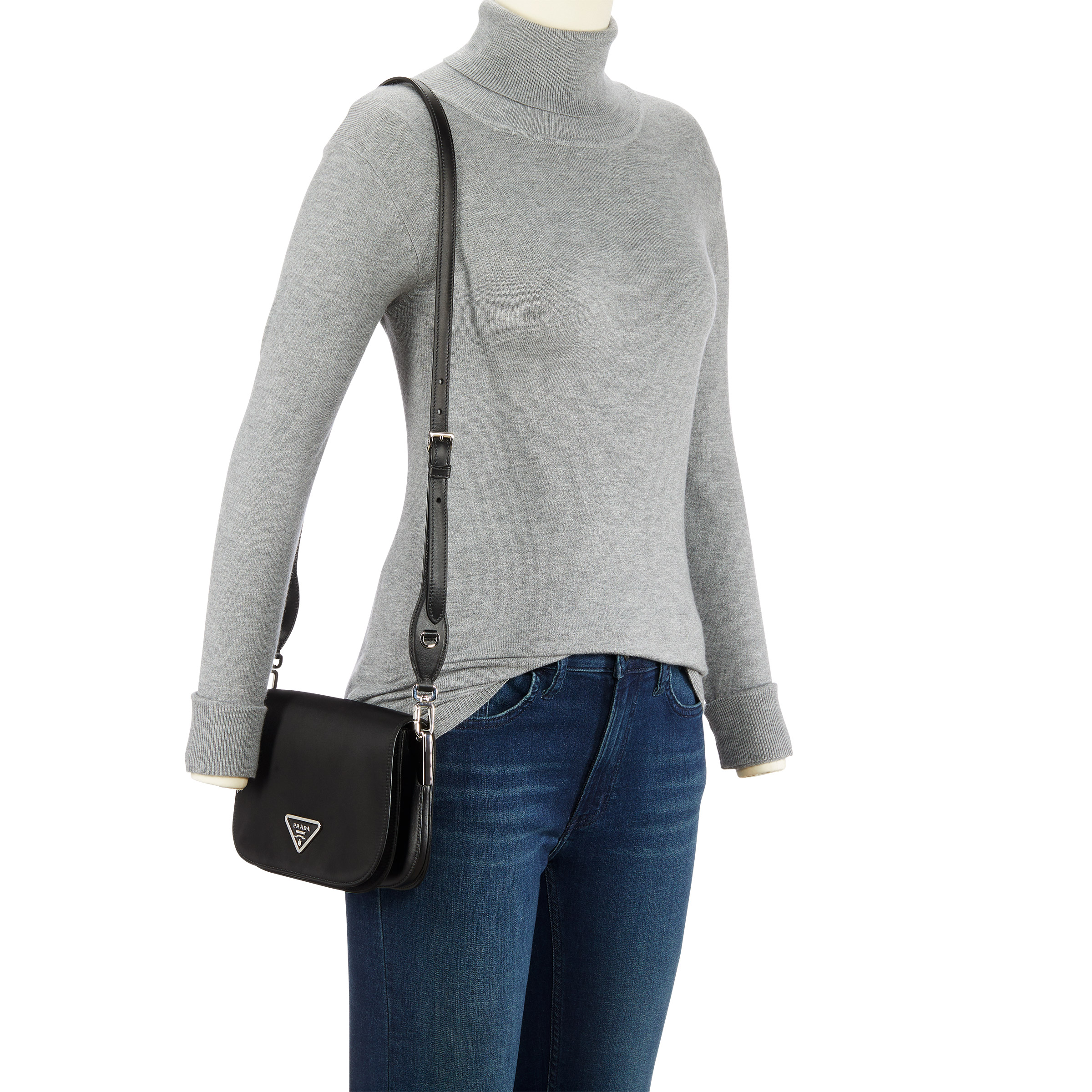 Prada Leather Leather Shoulder Bag, Black | Costco